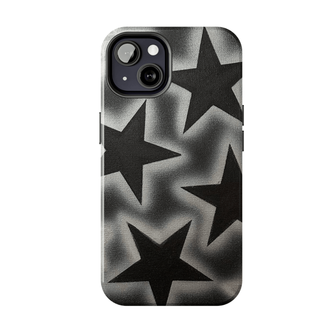 phone case with stars Chrome Stars Airbrush iPhone Case – ap0cene