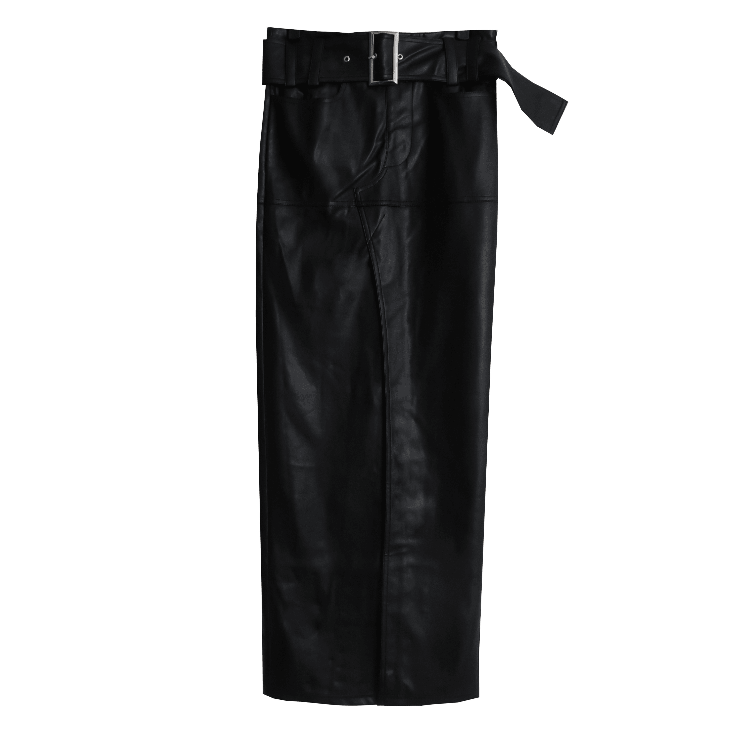 Black Shyann Vegan Leather Skirt