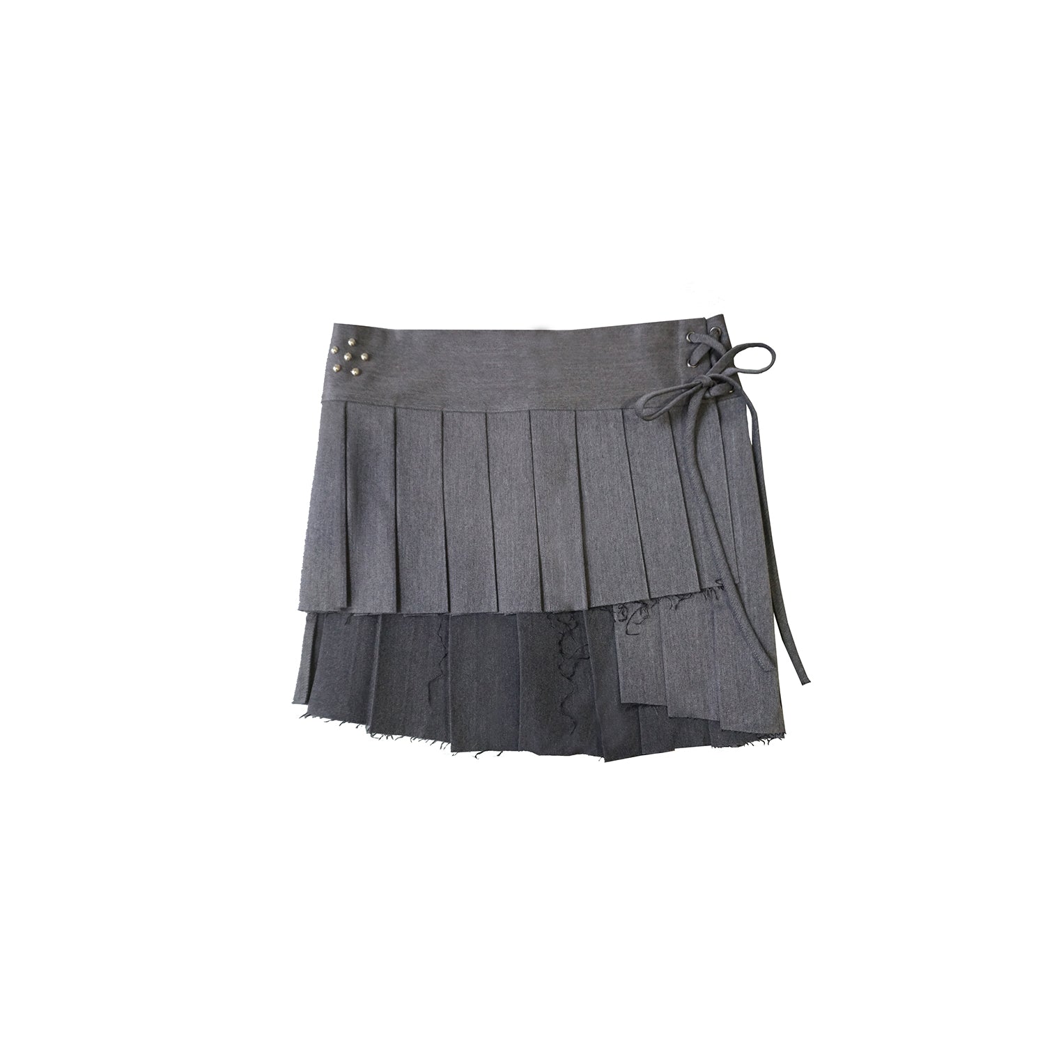 Wrap Tie Asymmetrical Skirt in Grey