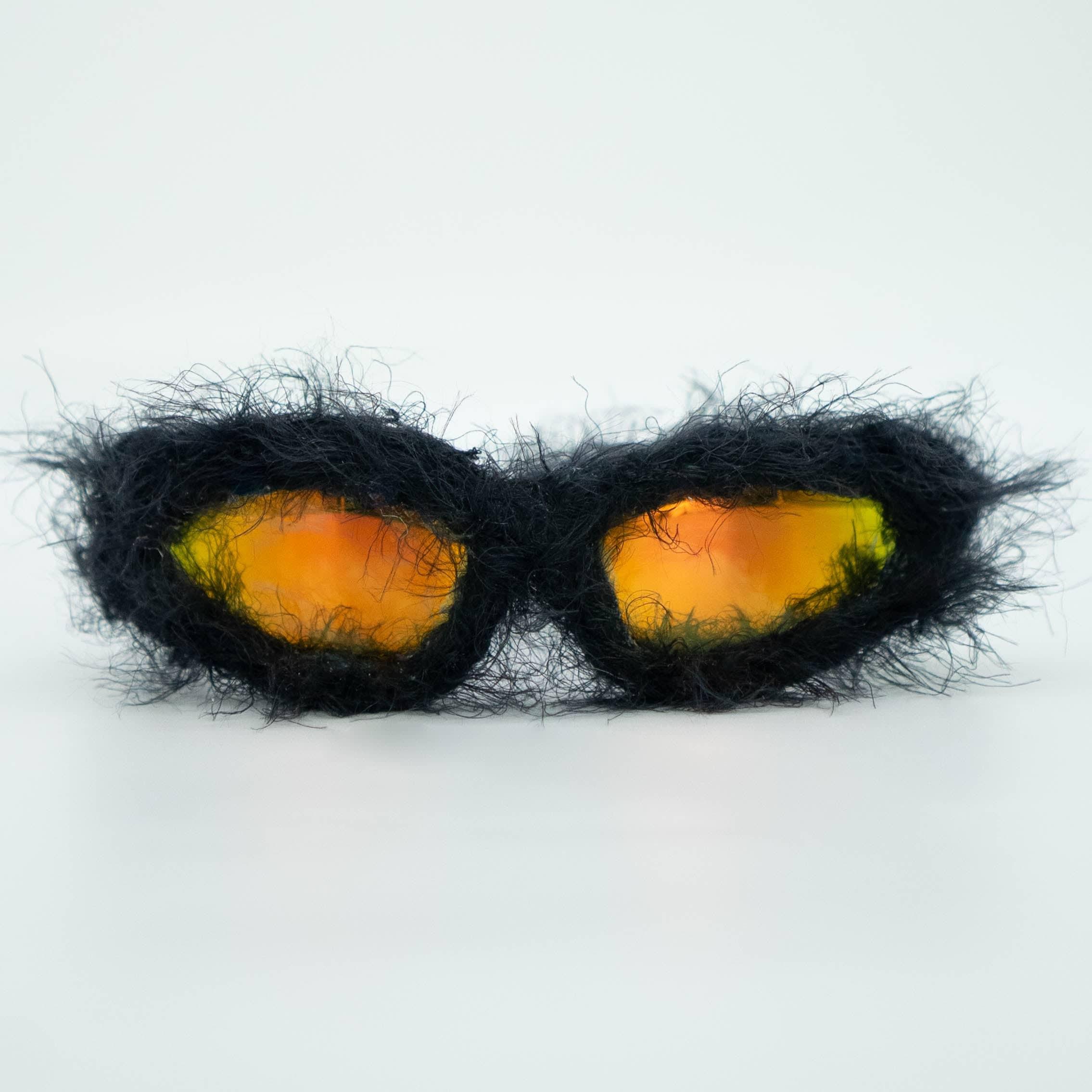 Style fire black furry sunglasses Ultra Black Furry Sunglasses – ap0cene main image 3