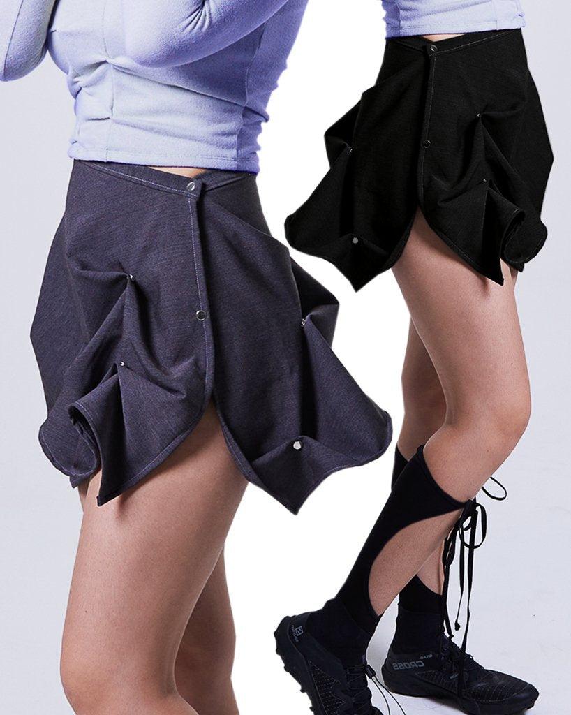 Snap Mini Skirt in Black
