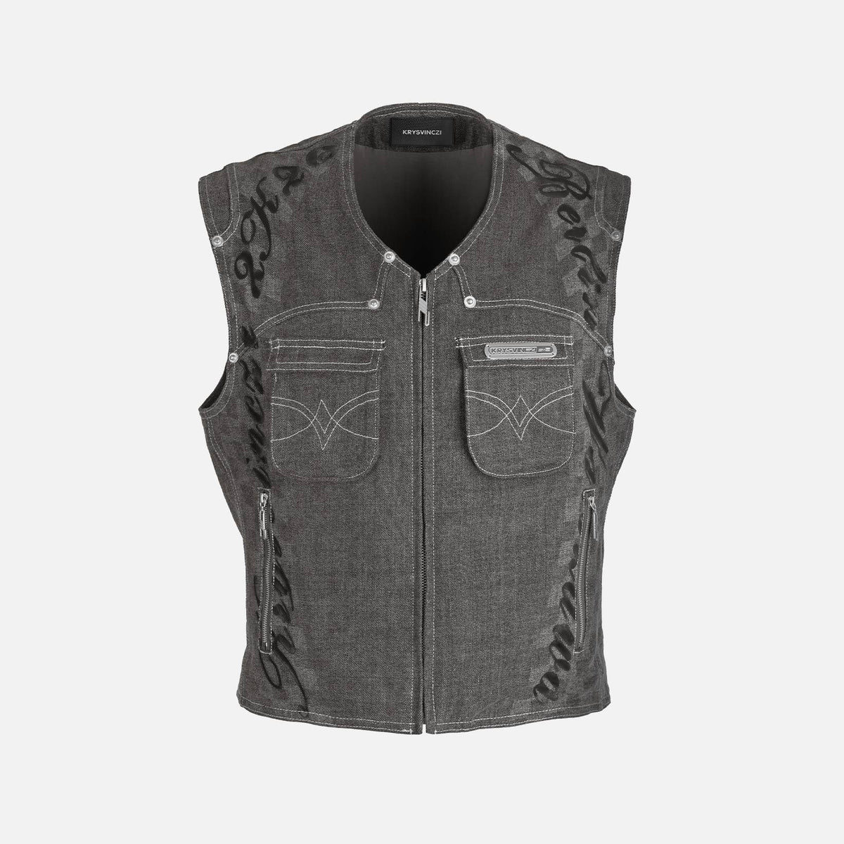 Script Denim Vest