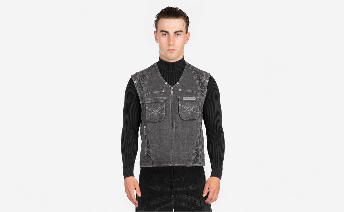 Script Denim Vest