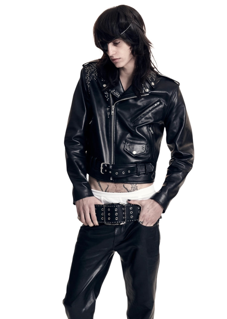 Studded Biker Leather Jacket