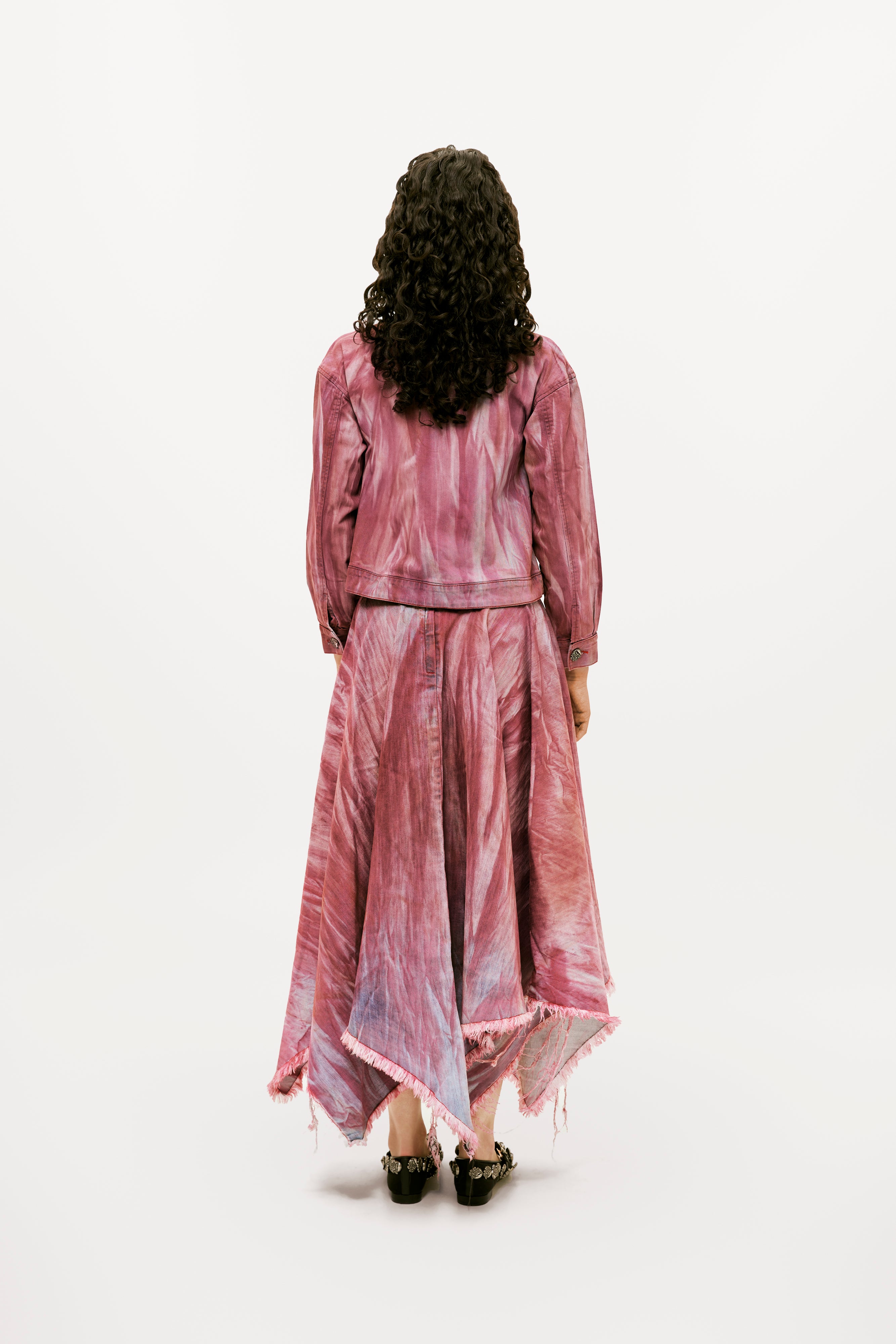 픽시 스트라이프 데님 스커트