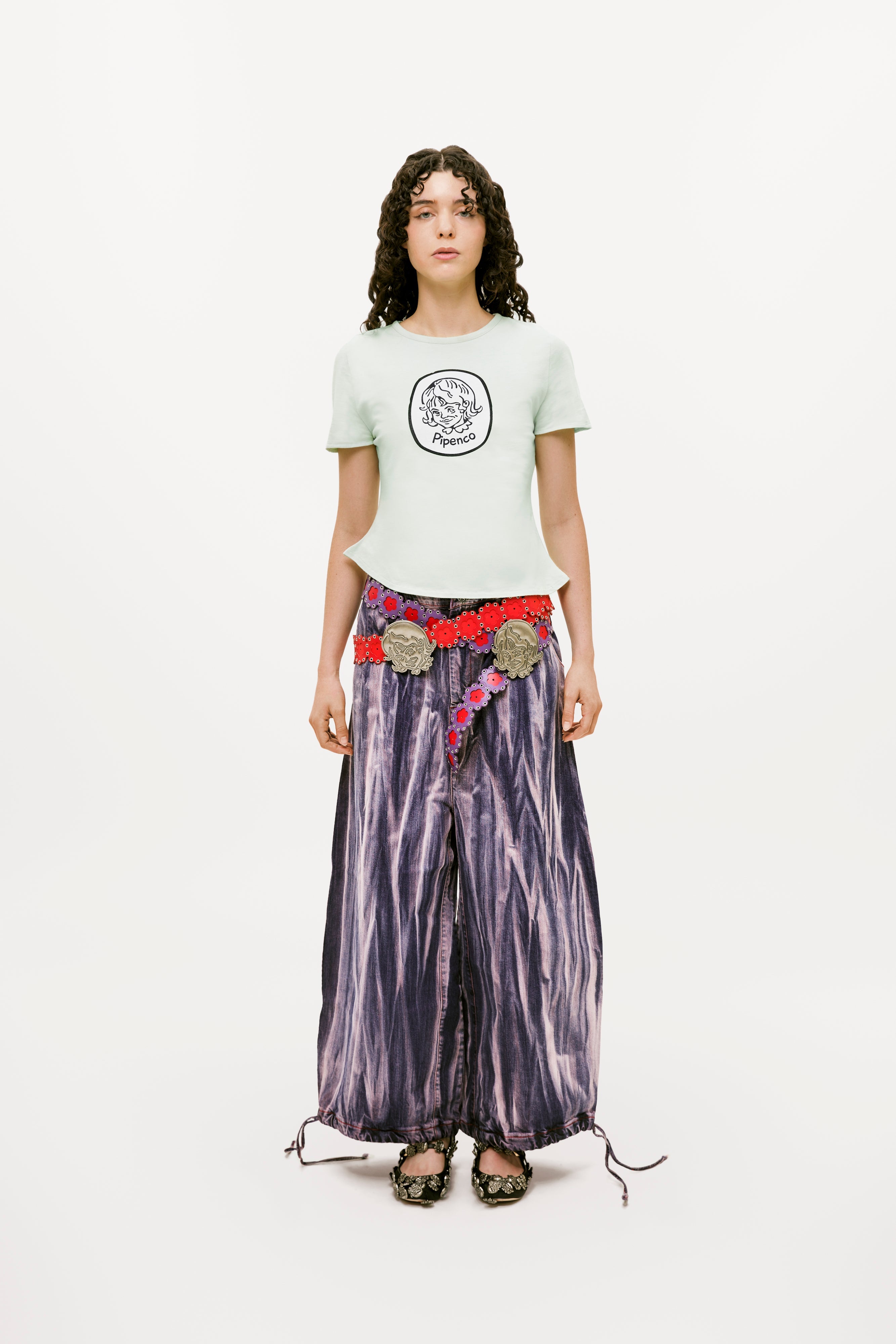 Pipenco Flower Logo Belt in Red