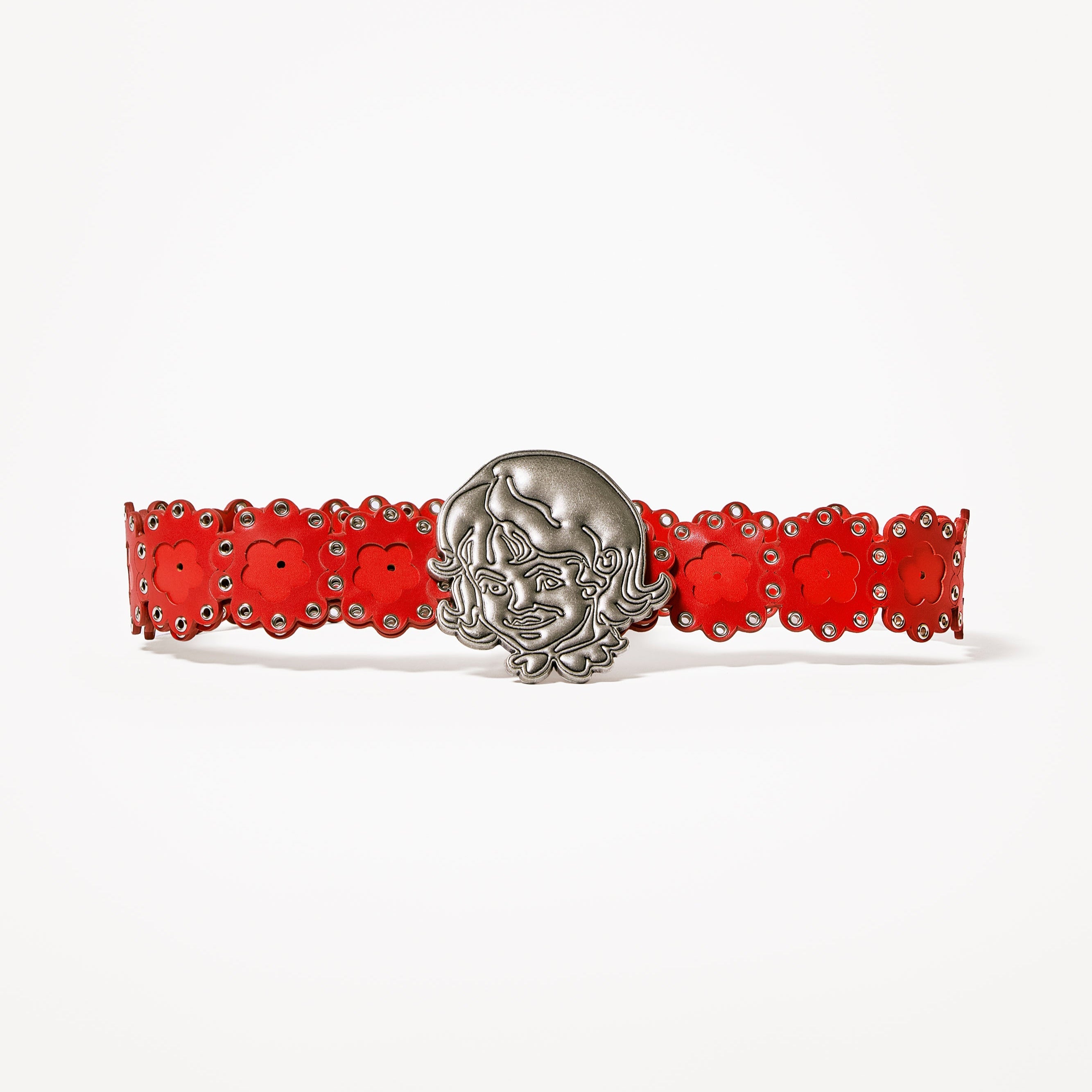 Pipenco Flower Logo Belt in Red