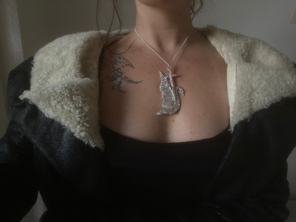 Swan and Sword Necklace