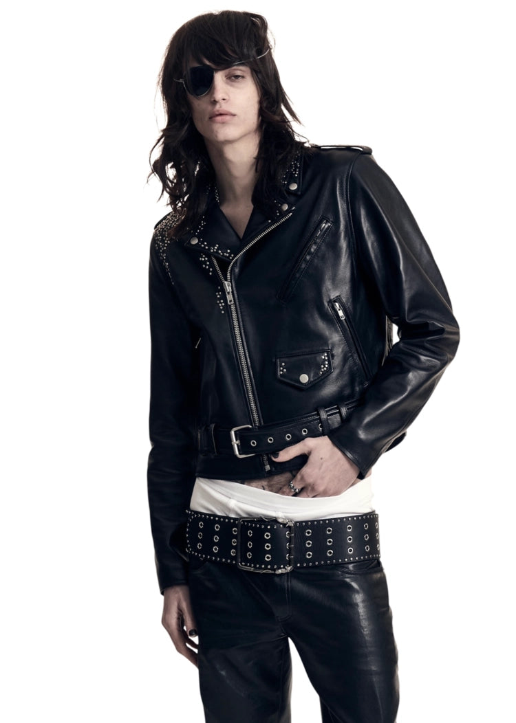 Studded Biker Leather Jacket