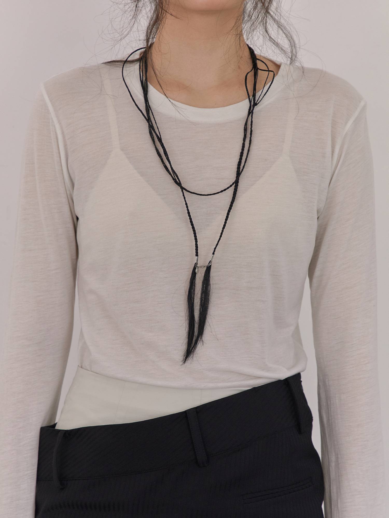 Hairy Scarf Tangled 001 Black