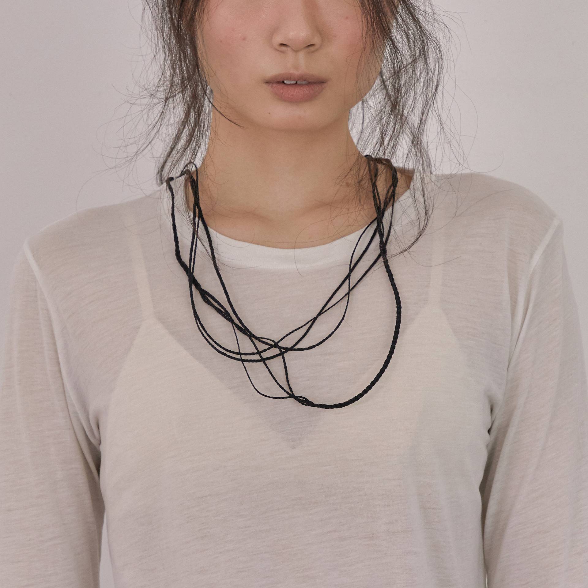 Hairy Scarf Tangled 001 Black