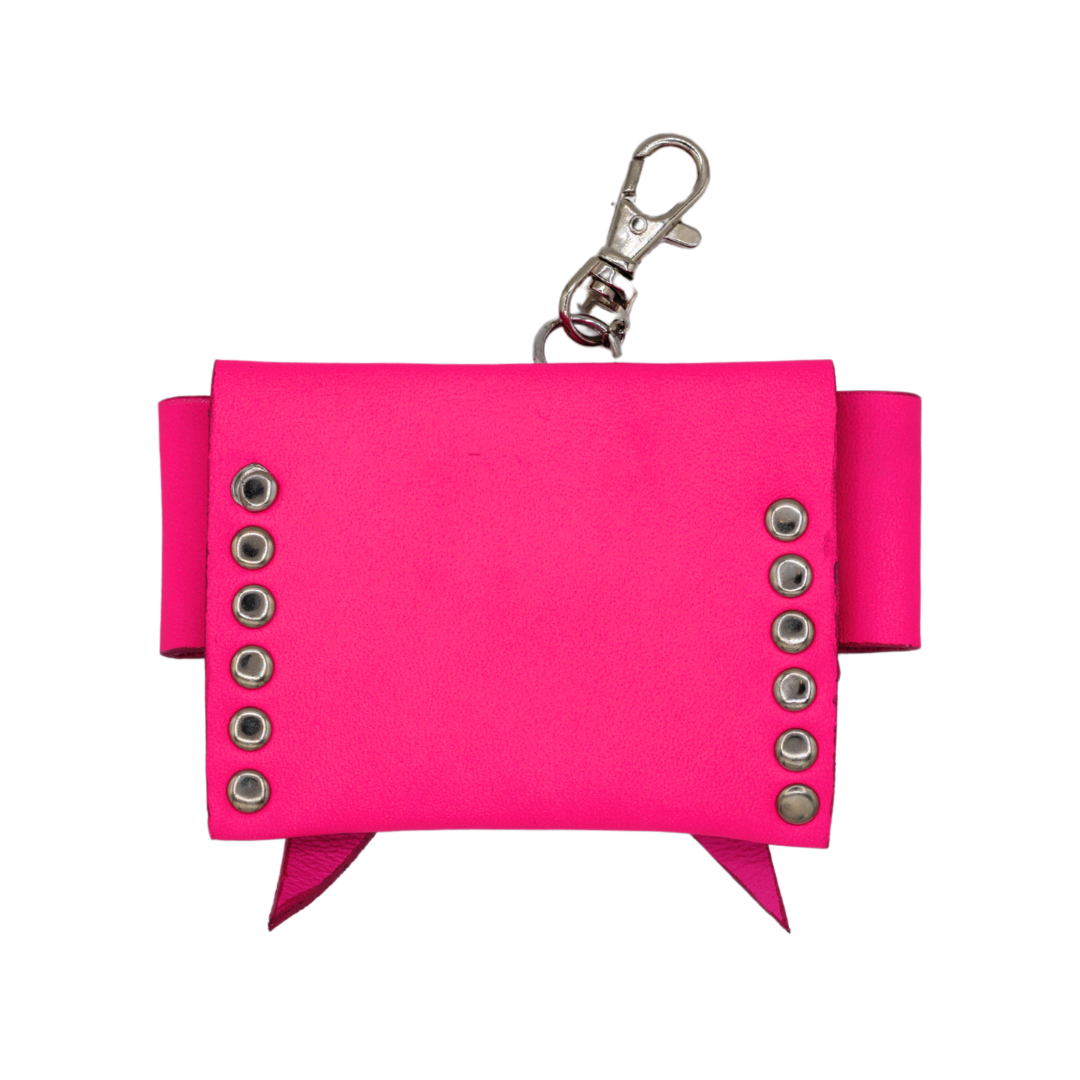 Double Studded Hot Pink Coin Purse