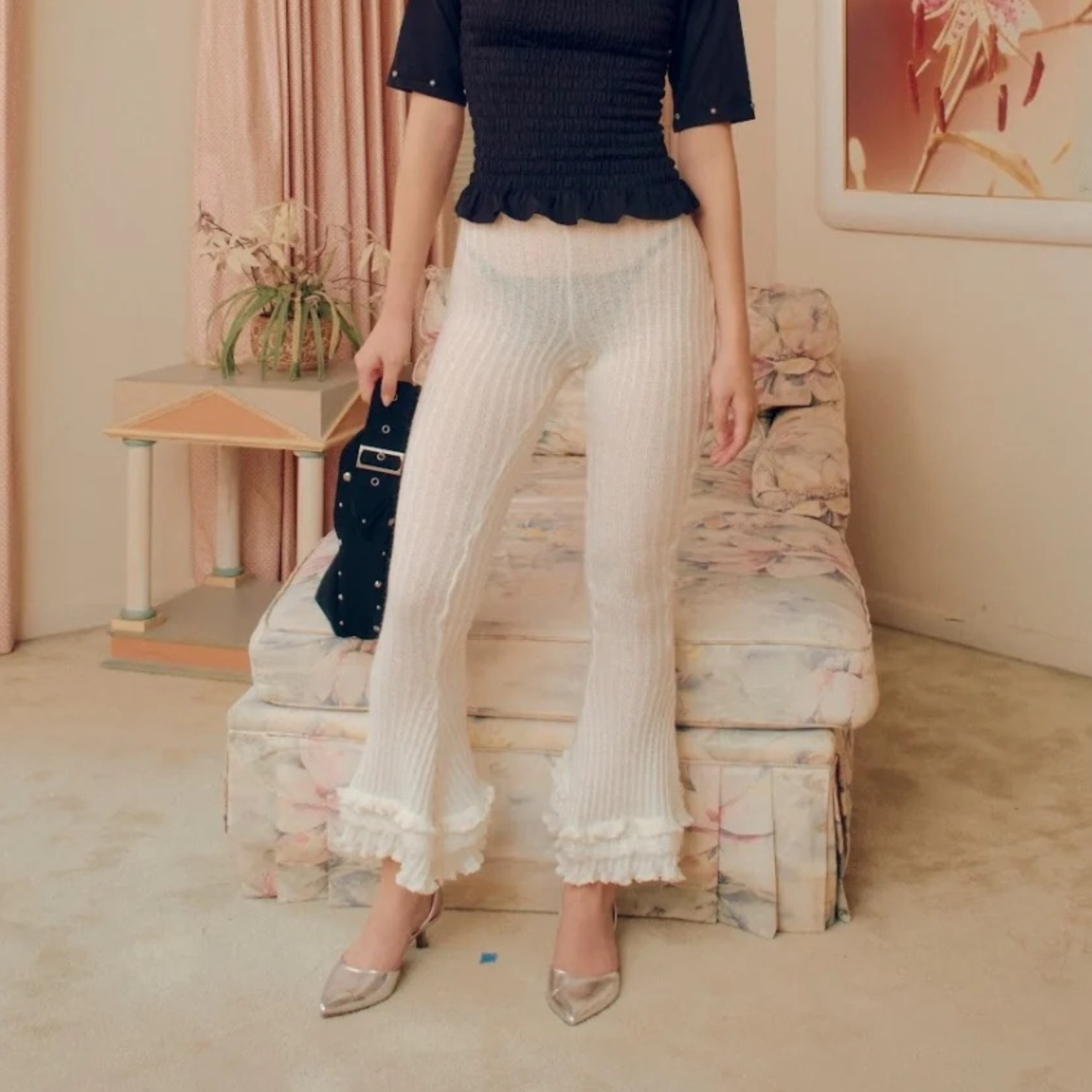 Forgive Knit Frill Pants