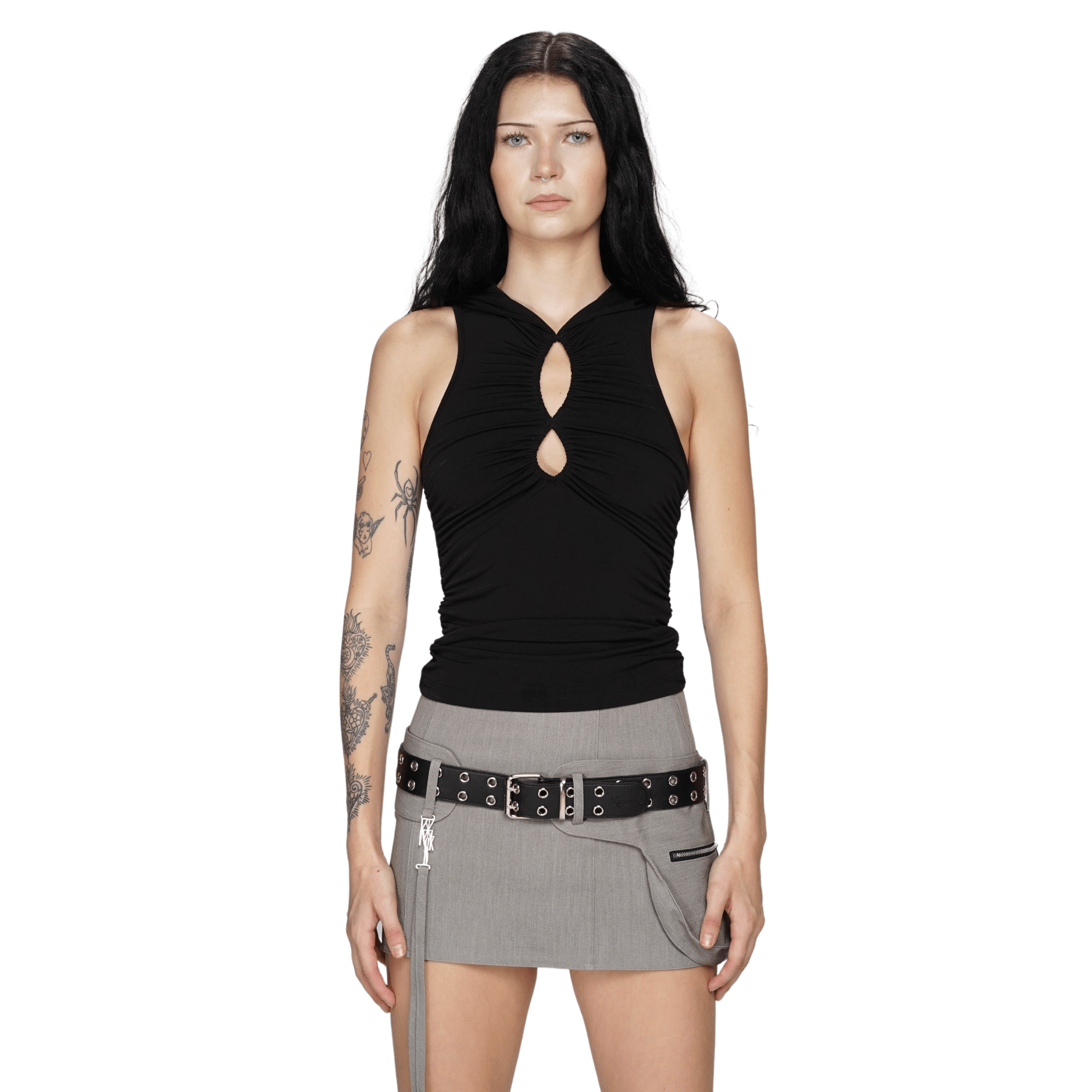 블랙홀 민소매 후드 티셔츠