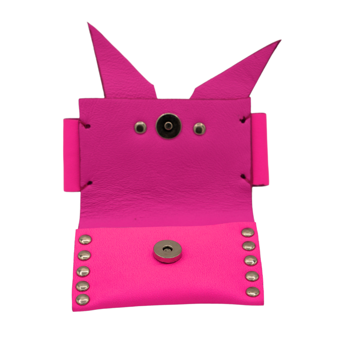 Double Studded Hot Pink Coin Purse