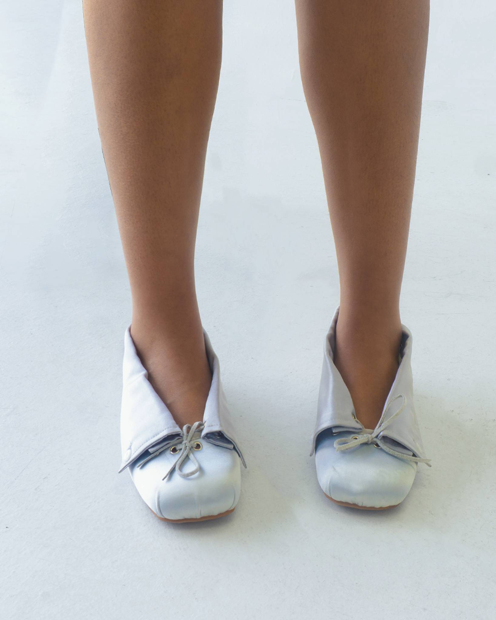 The Camille Ballerina Flat in Powder Gray