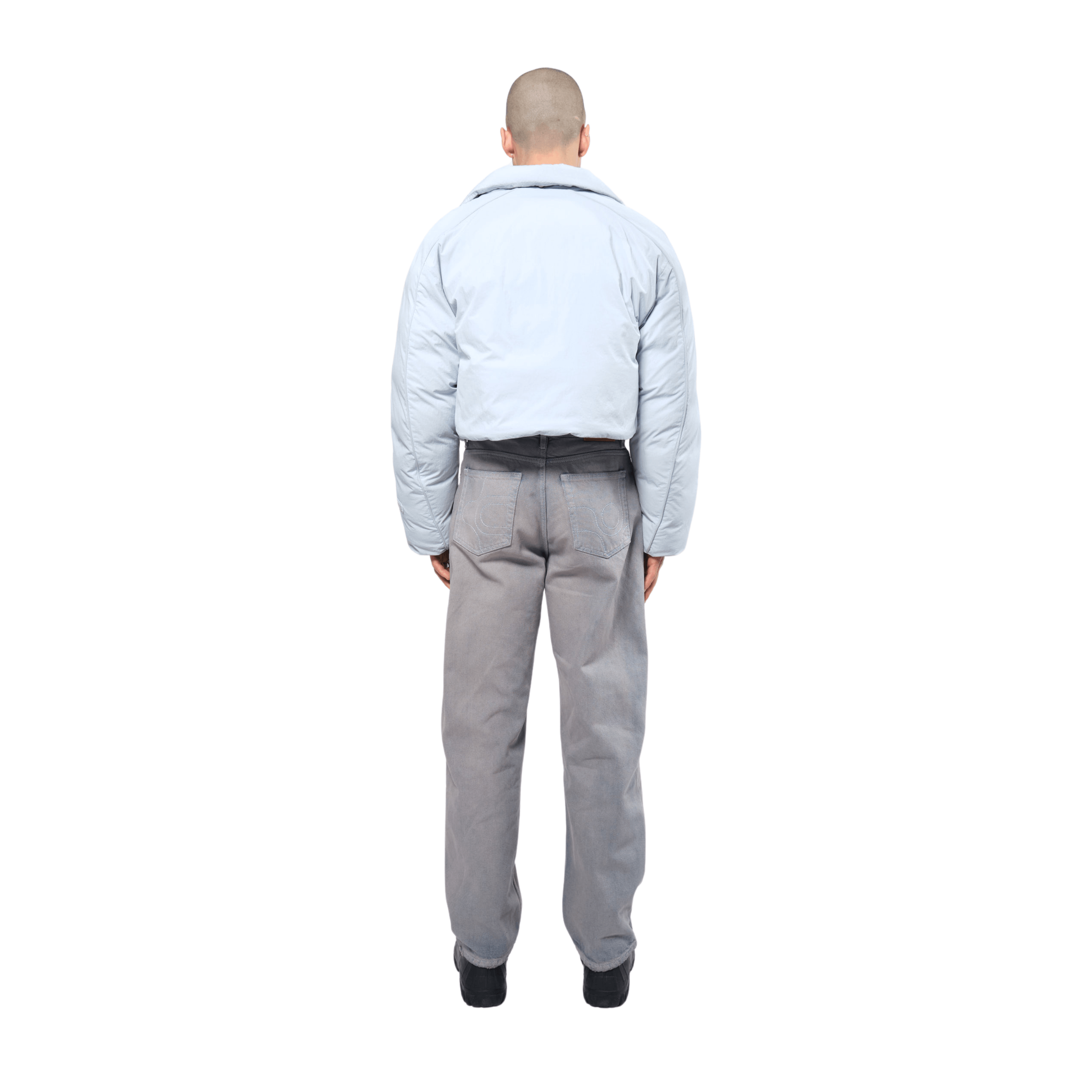 Re:다운 크롭 퍼퍼 재킷 아이스 블루