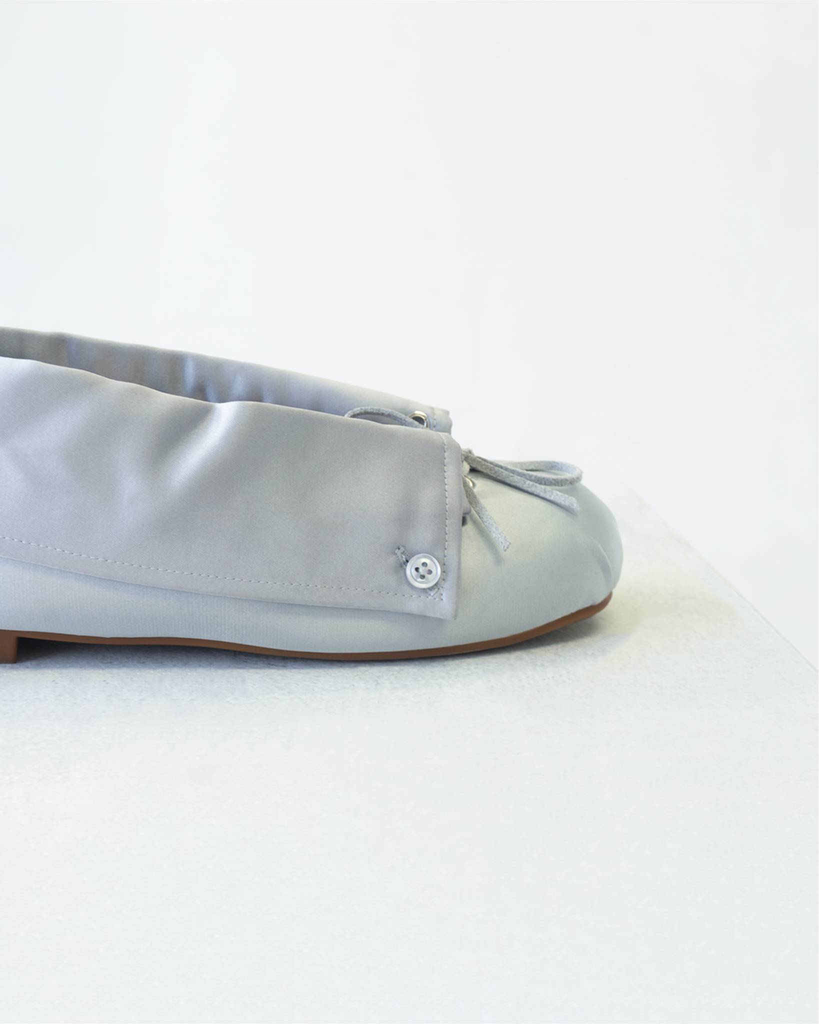 The Camille Ballerina Flat in Powder Gray