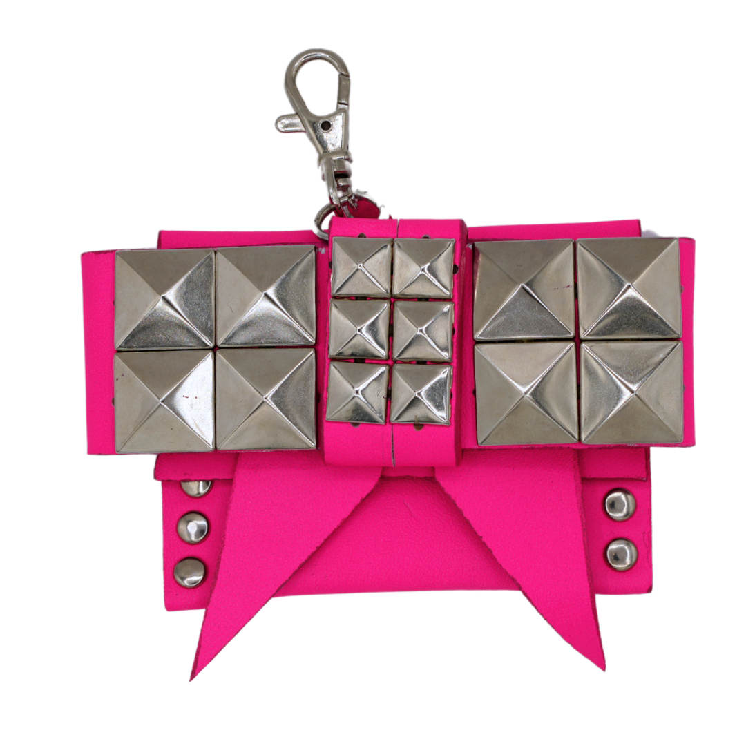 Double Studded Hot Pink Coin Purse