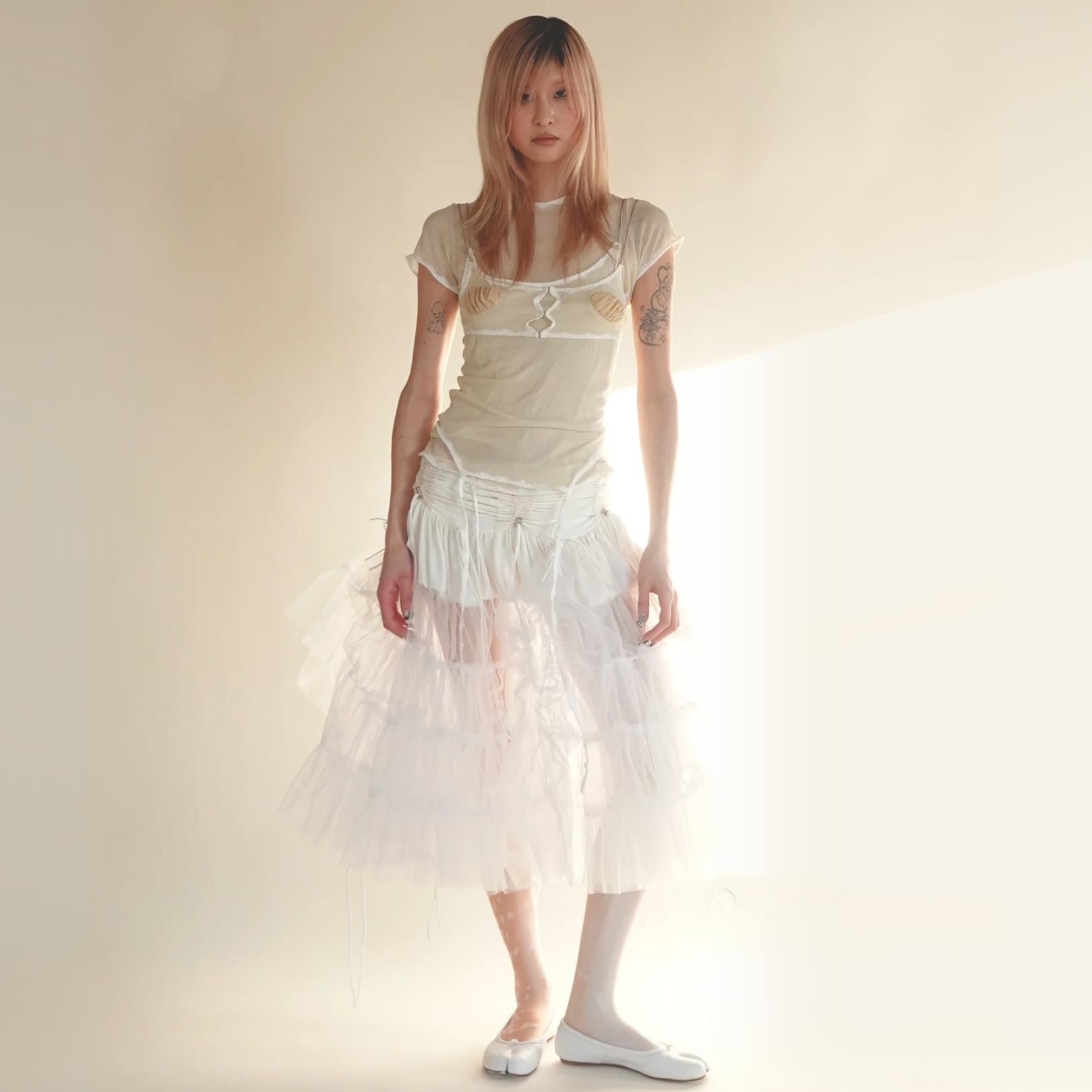 Tulle Skirt in Ivory