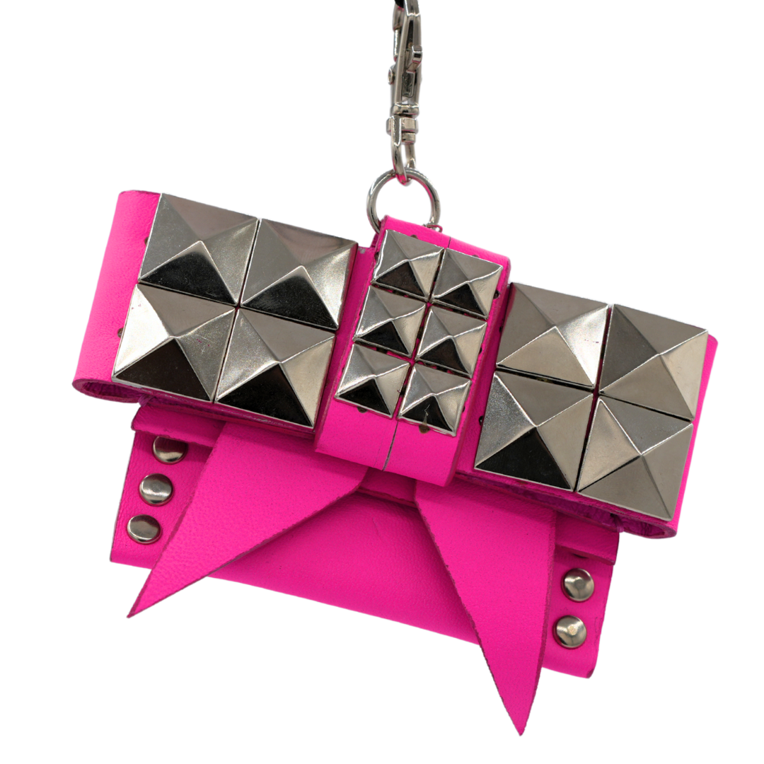 Double Studded Hot Pink Coin Purse