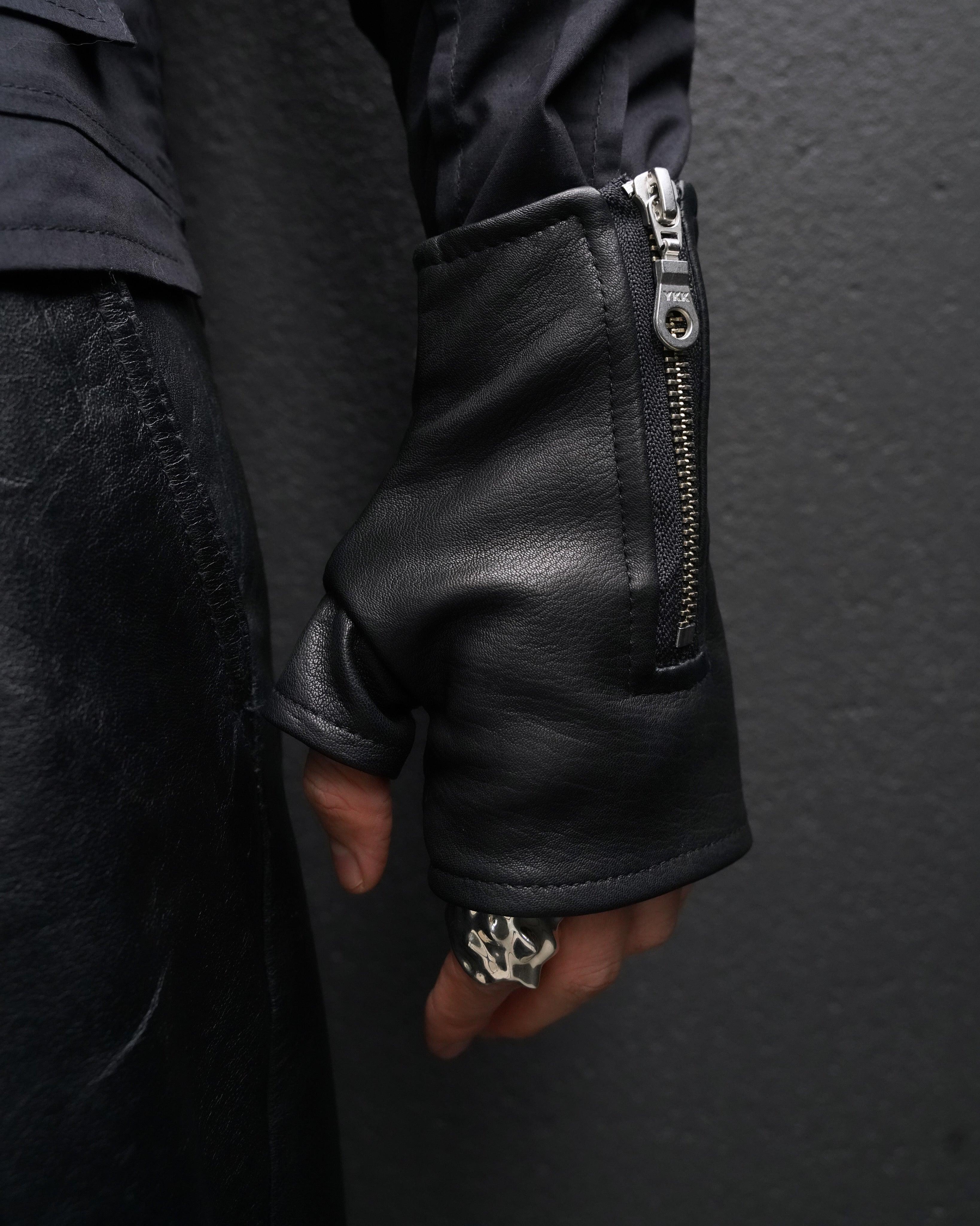 Fingerless Leather Zip Gloves – ap0cene