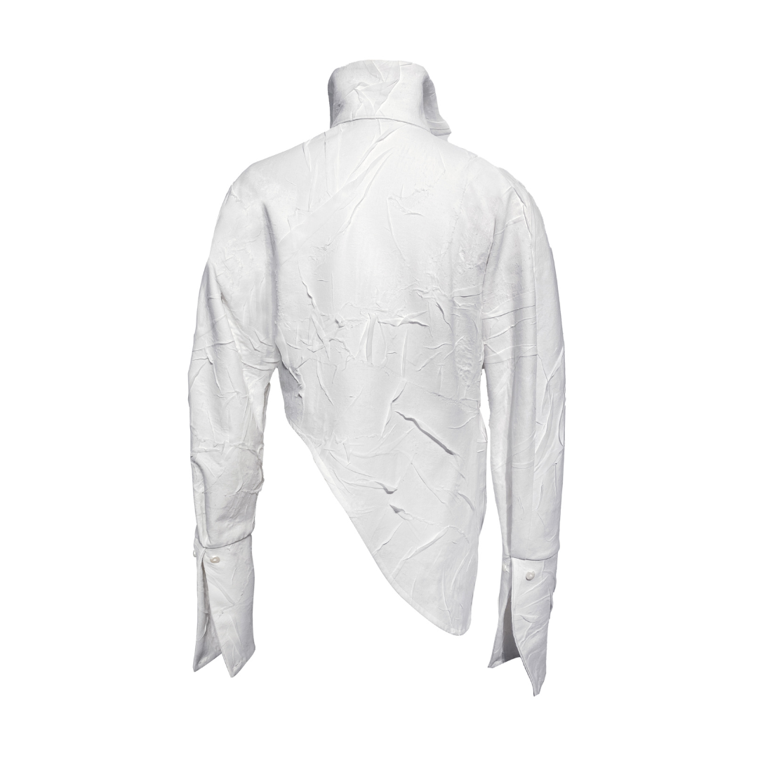 Creased High Collar Shirt