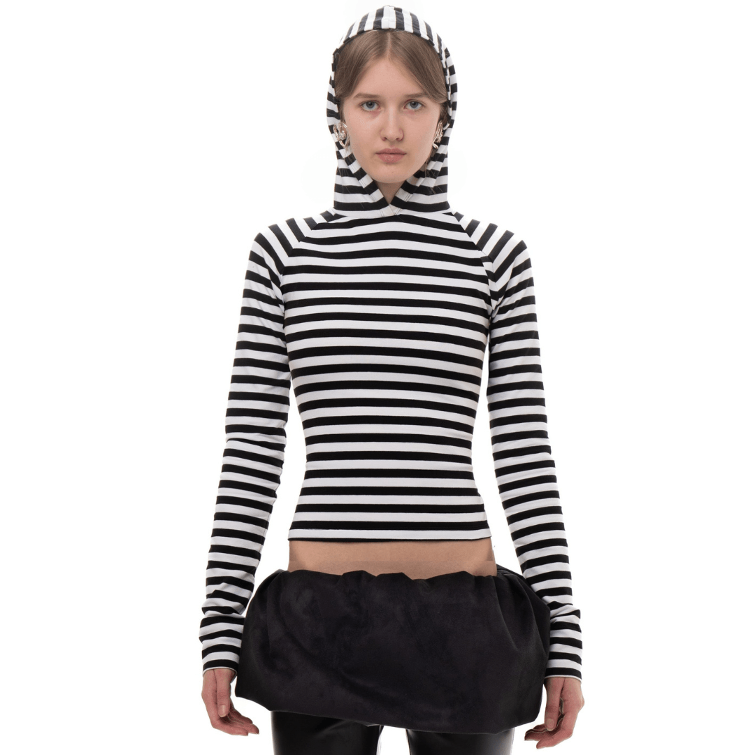 Hood Longsleeve Striped Tee