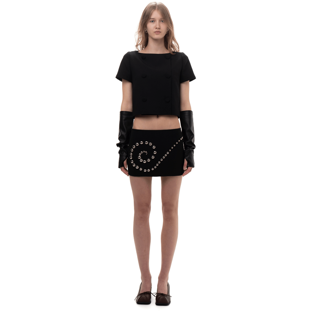 Spiral Stud Mini Skirt