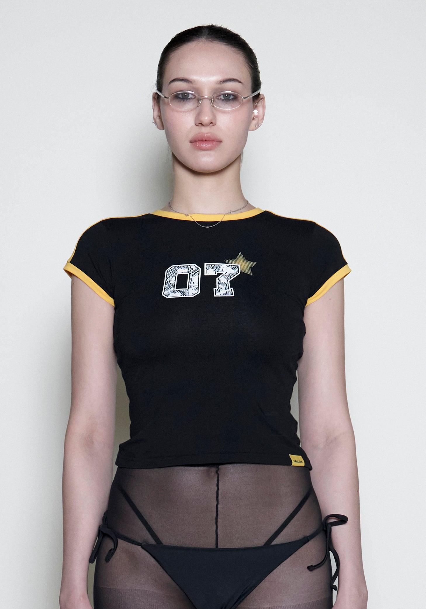 블랙 07 스타 슬림 티셔츠