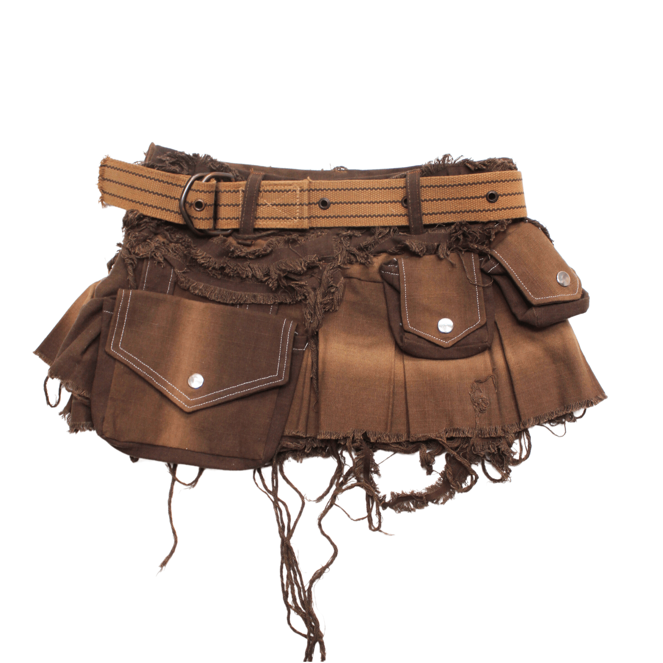 Utility-Rock aus plissiertem, sonnenverblasstem Segeltuch im Hyper-Distressed-Look
