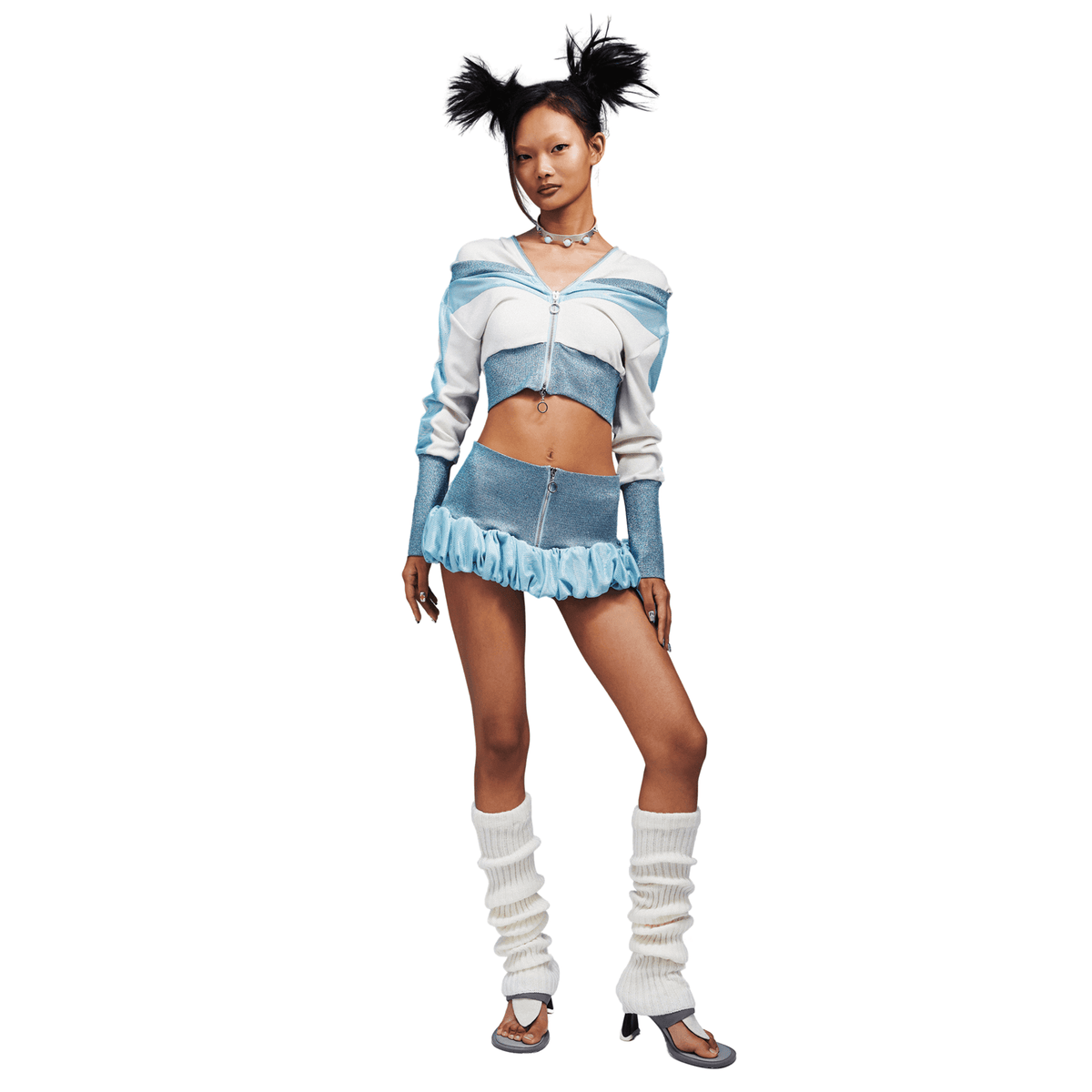 Fuwa Fuwa Mini Skirt in Blue