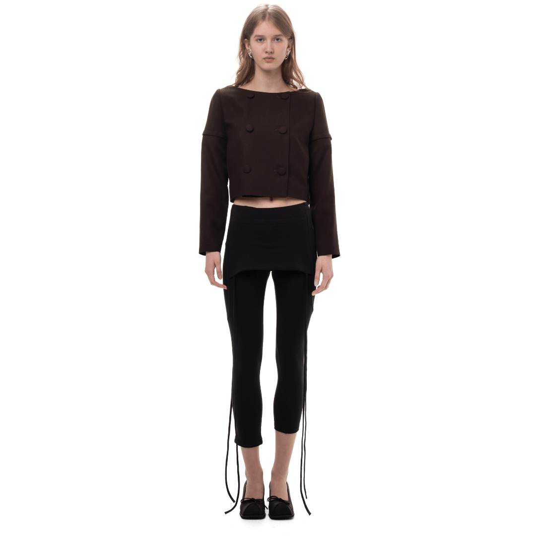 탈부착 가능한 슬리브 수트 재킷 브라운