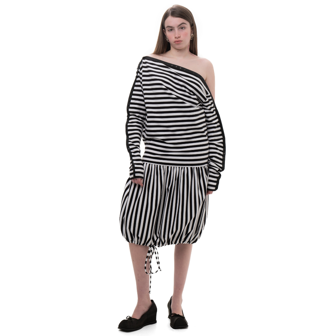 Striped Snap Dress