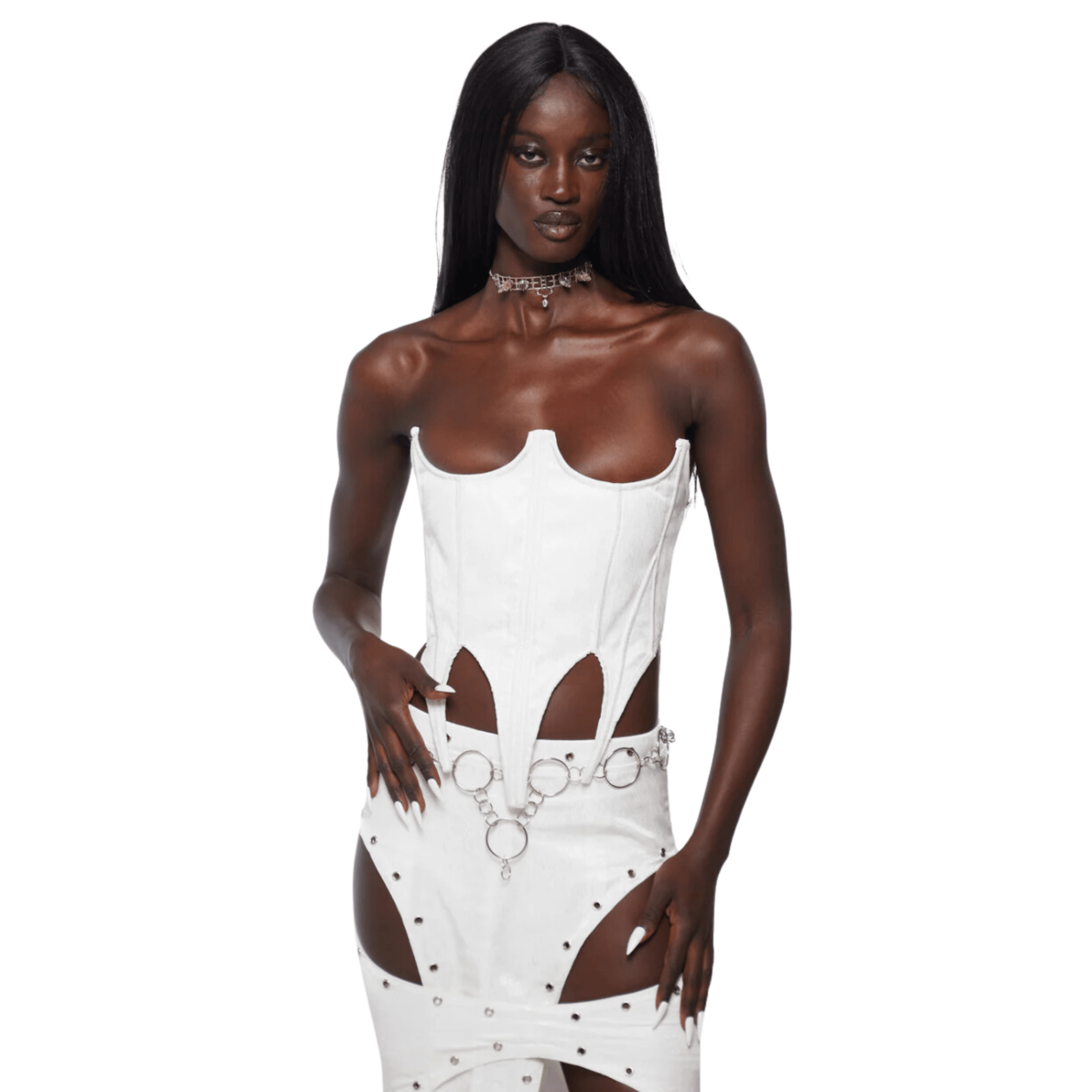 Dagger Corset in White