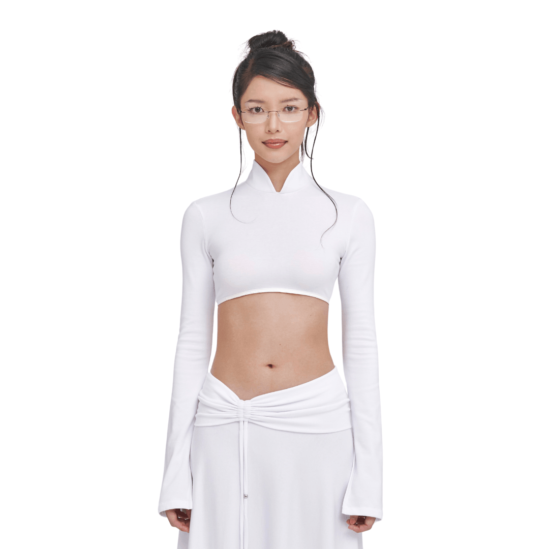 Moxie Cropped Qipao in Green