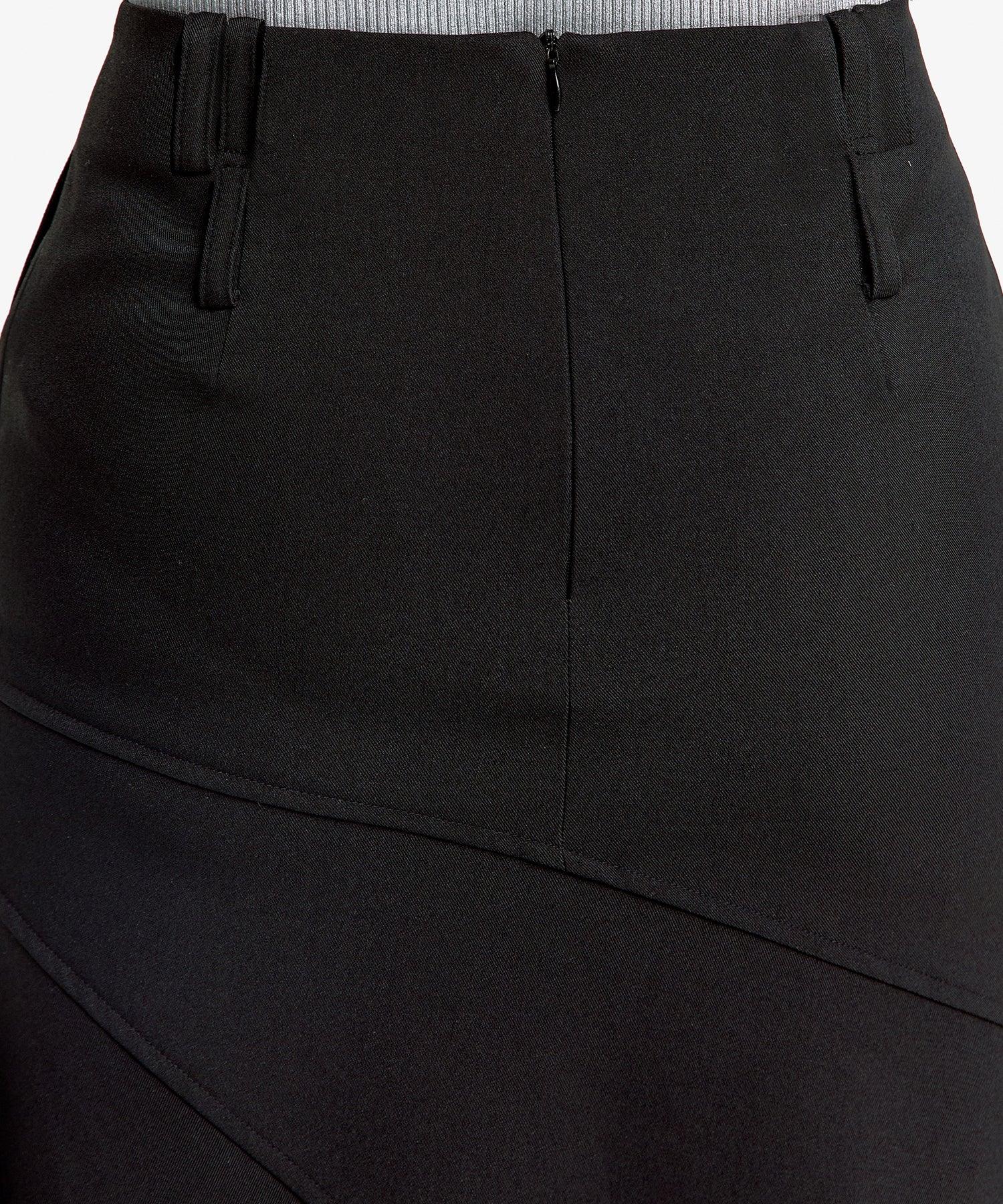 Paneled Gored Skirt in Black