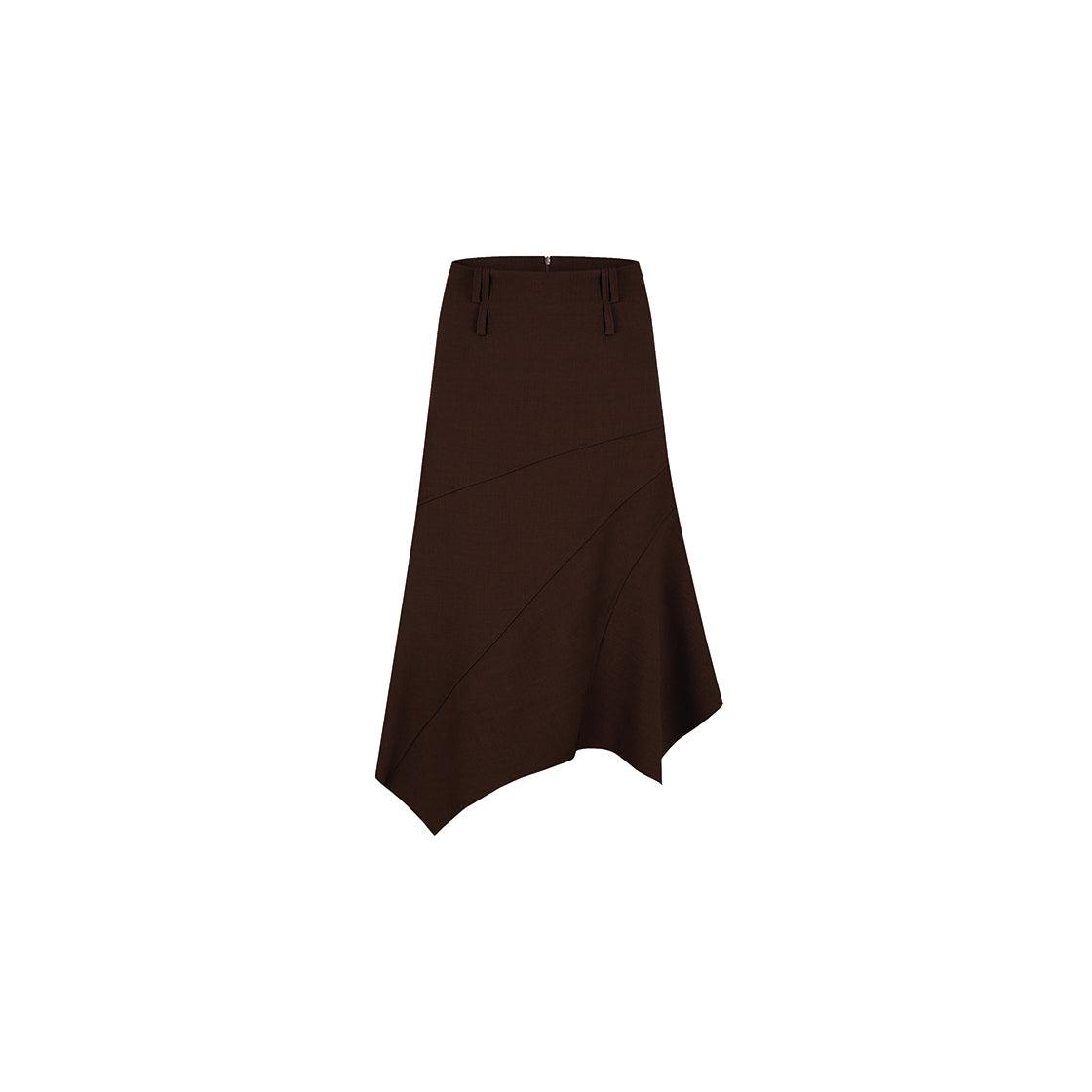 Paneled Gored Skirt in Black