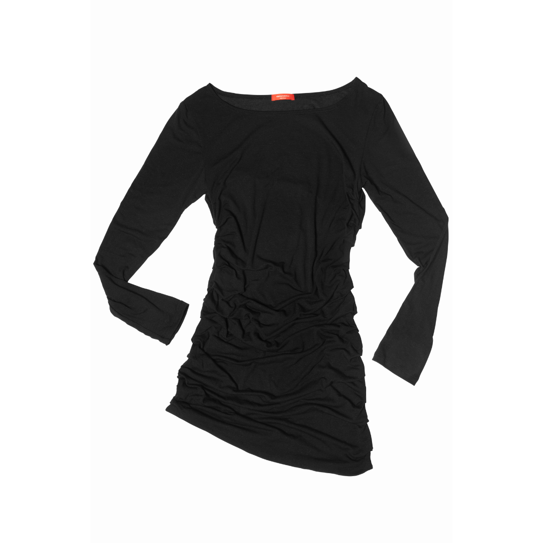 Long Sleeve Wool Dress Black