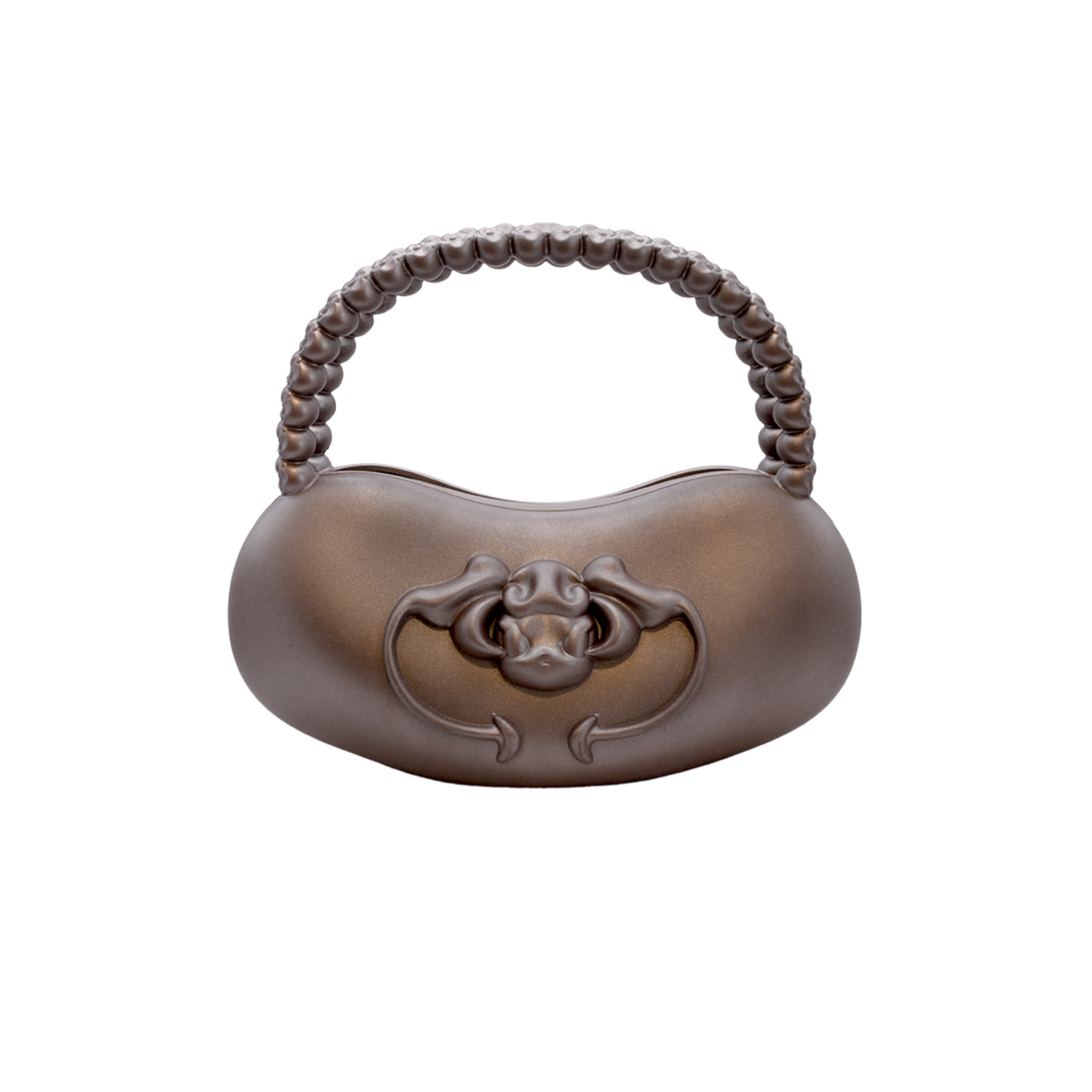 Metallic Brown Charm Handle Bag