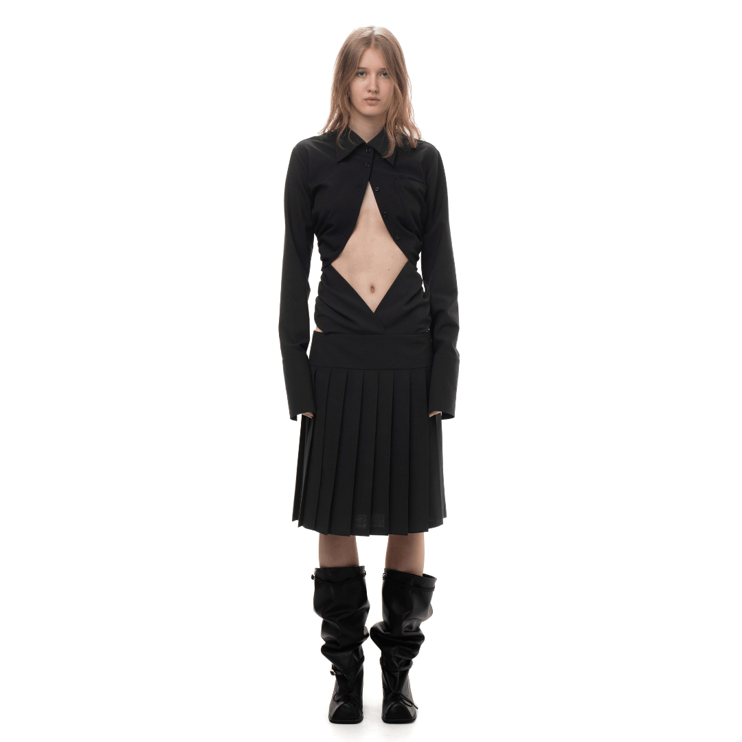 플리츠 셔츠 드레스