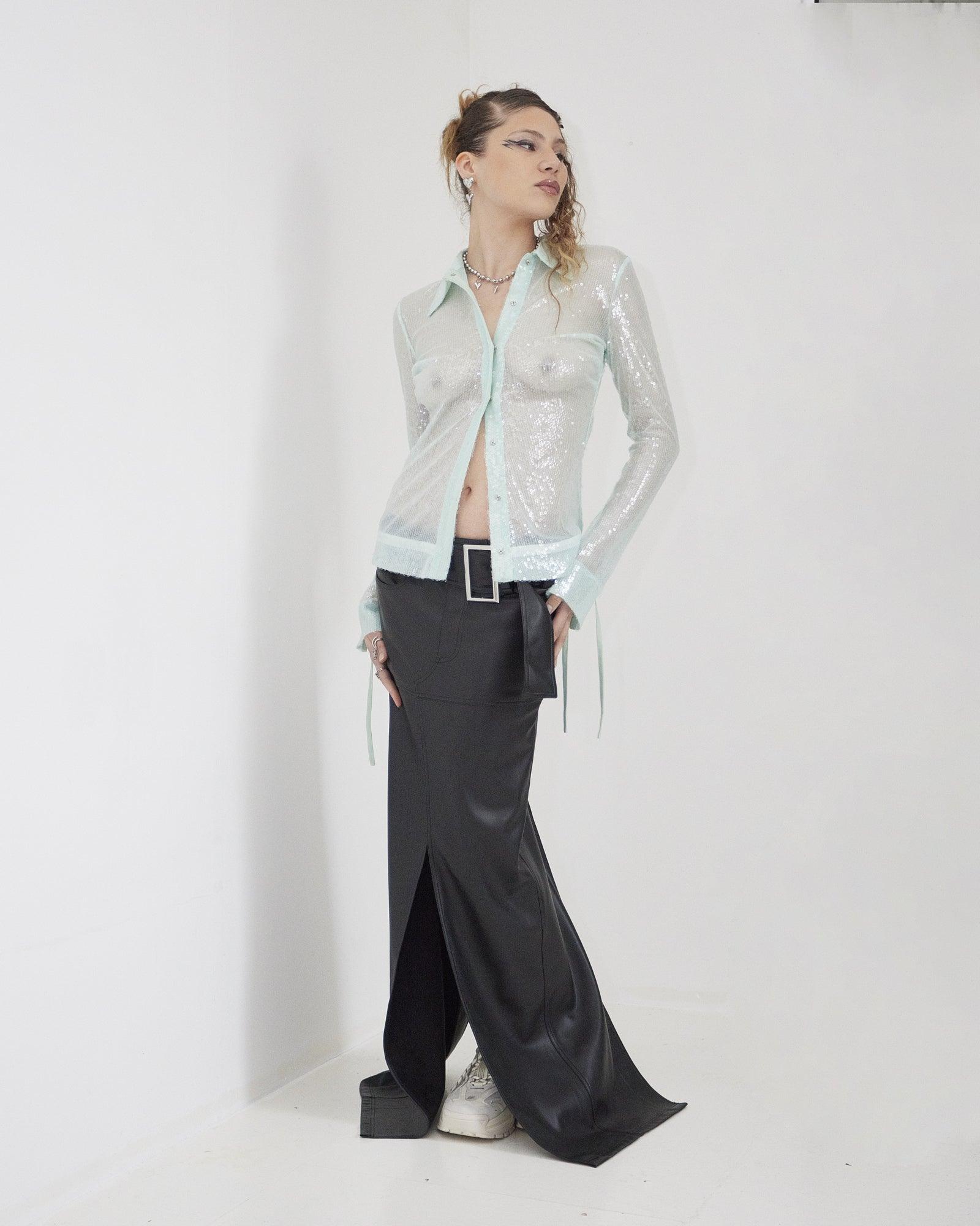 Maxi Vegan Leather Skirt