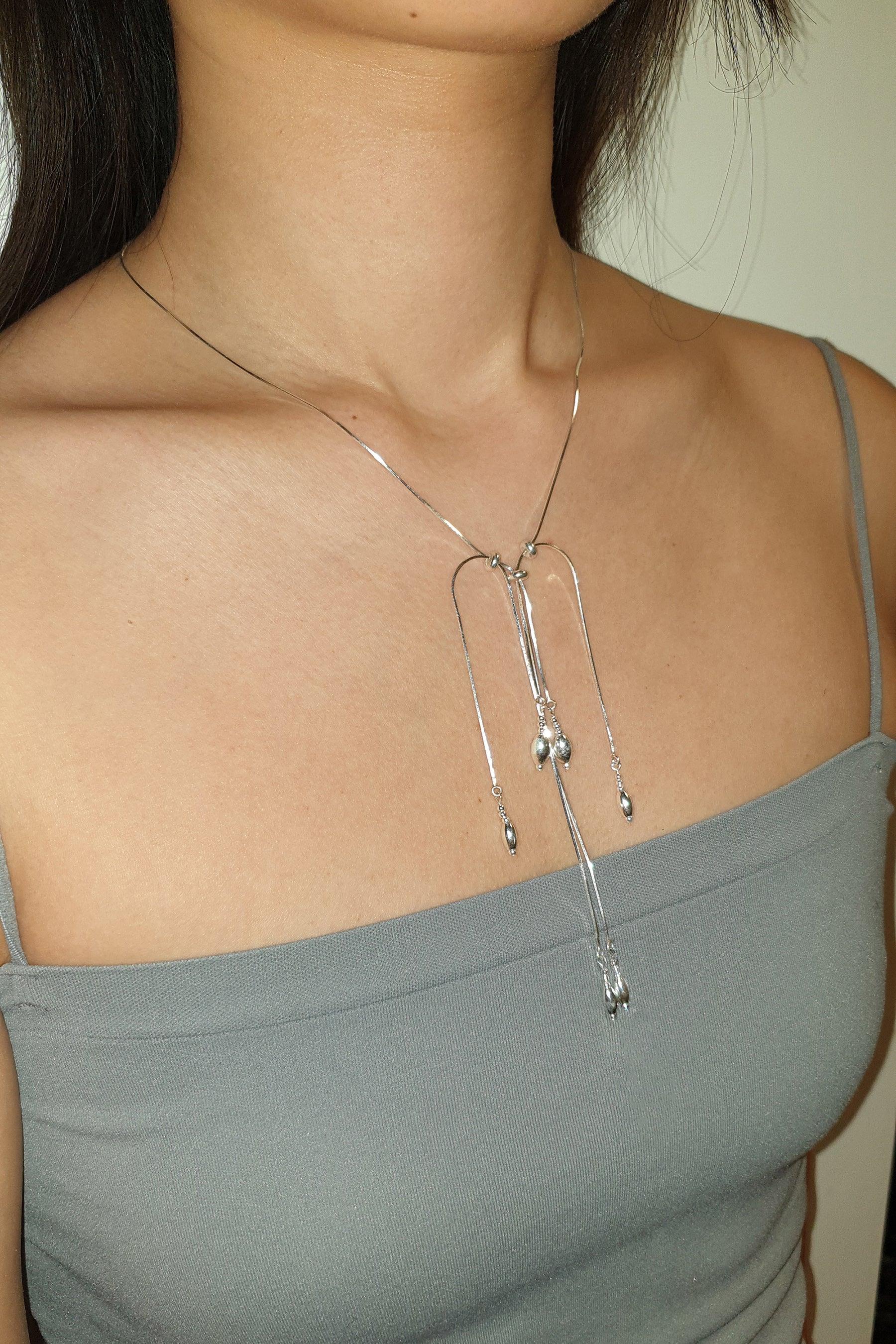 실버 태슬 목걸이 05 