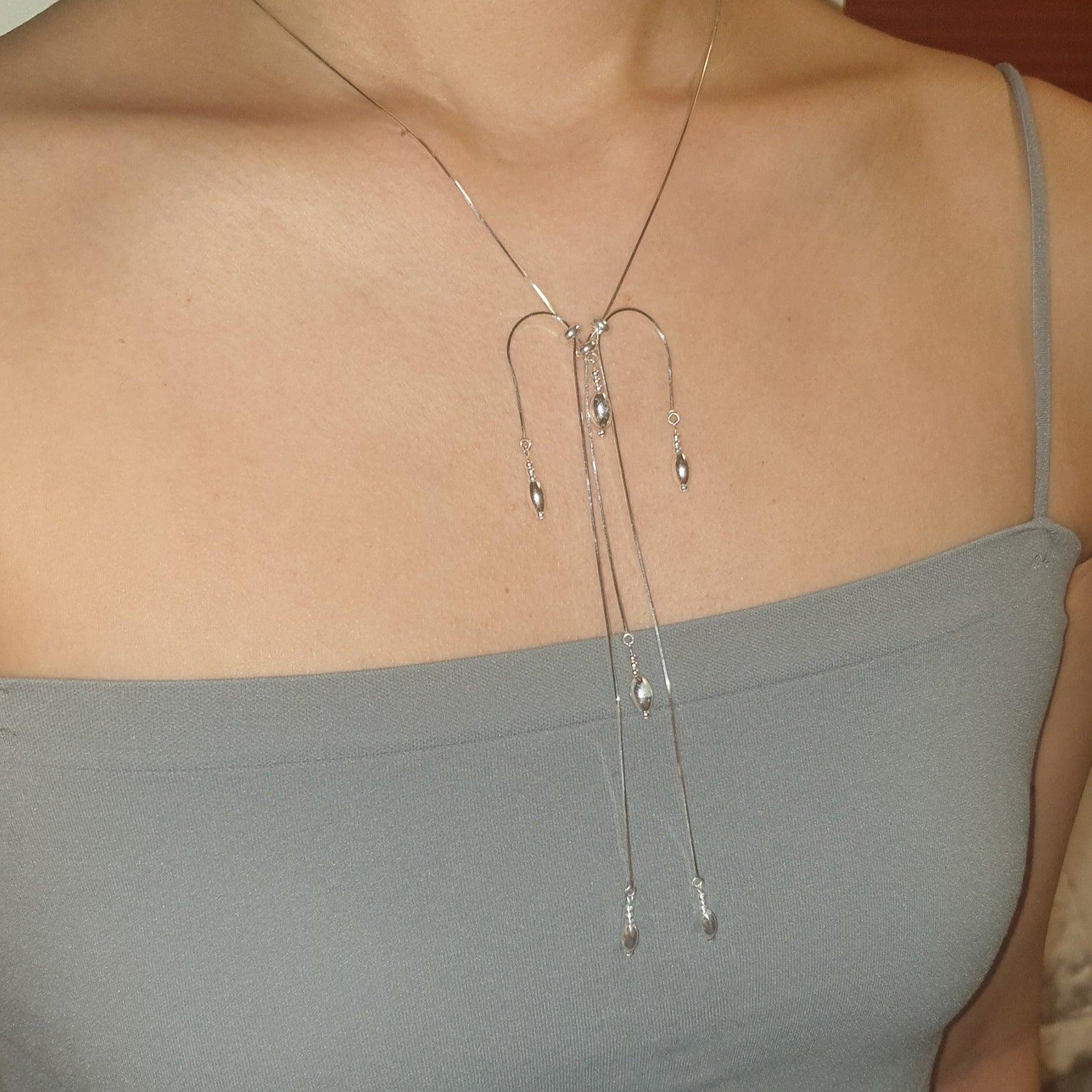 실버 태슬 목걸이 05 