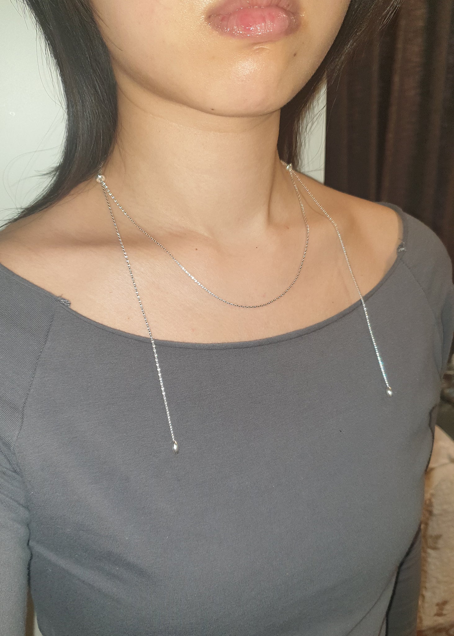 Silver Scarf Necklace