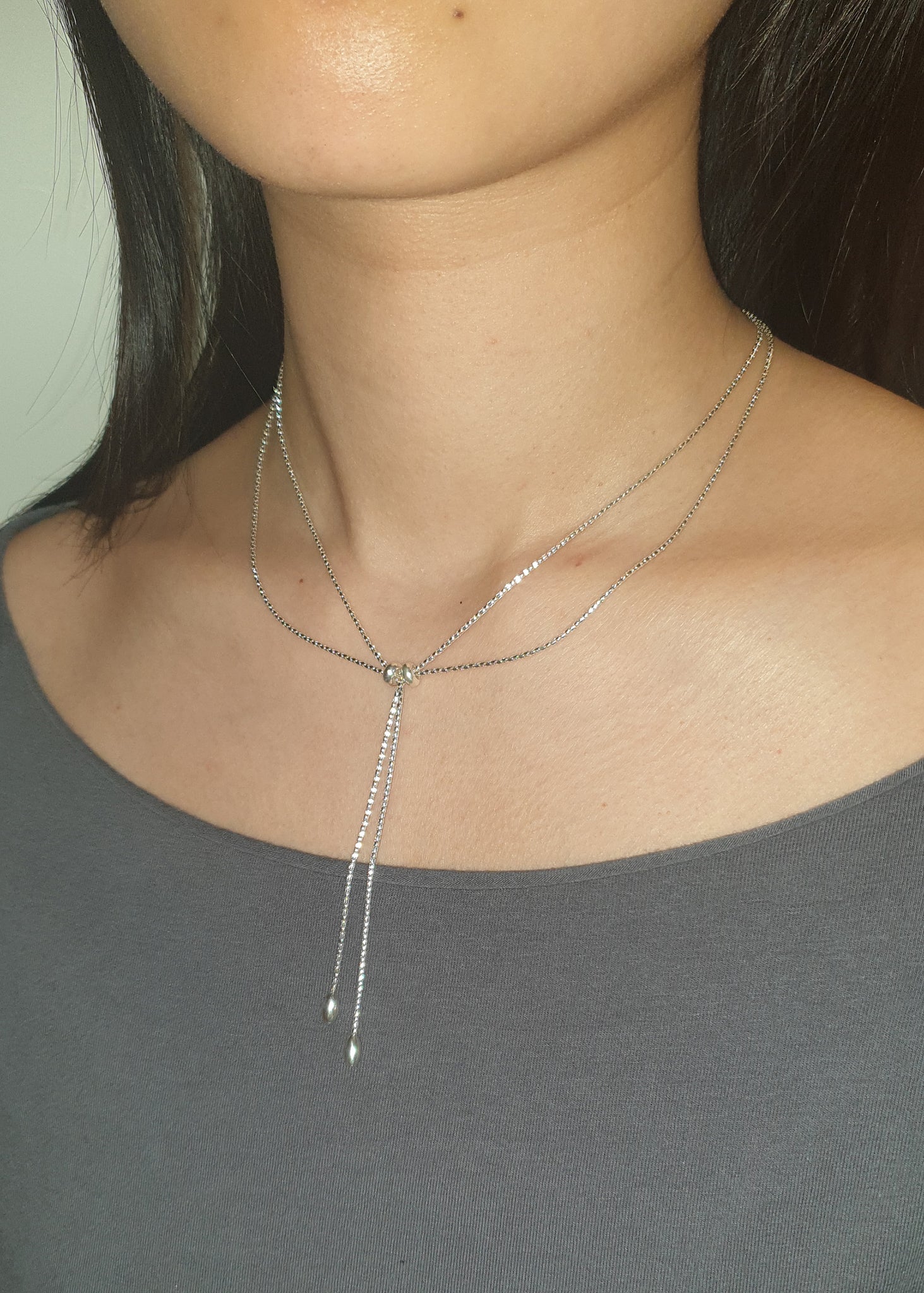 Silver Scarf Necklace