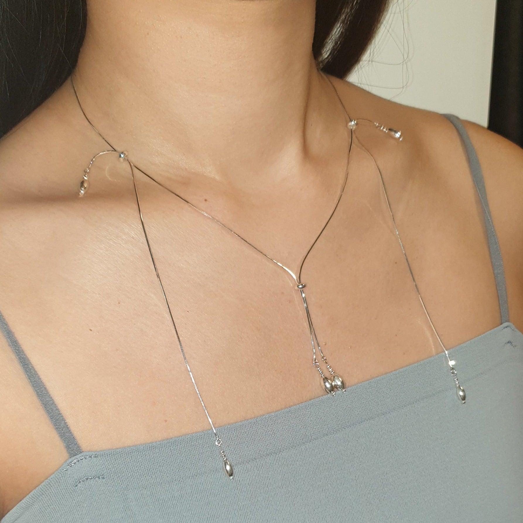 Silver Tassel Necklace 05