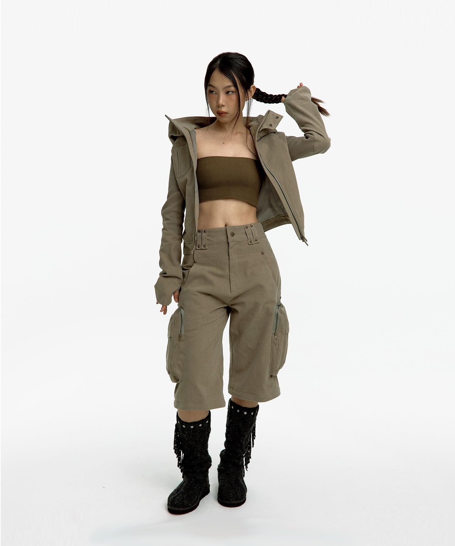 Detachable Cargo Pants in Cream