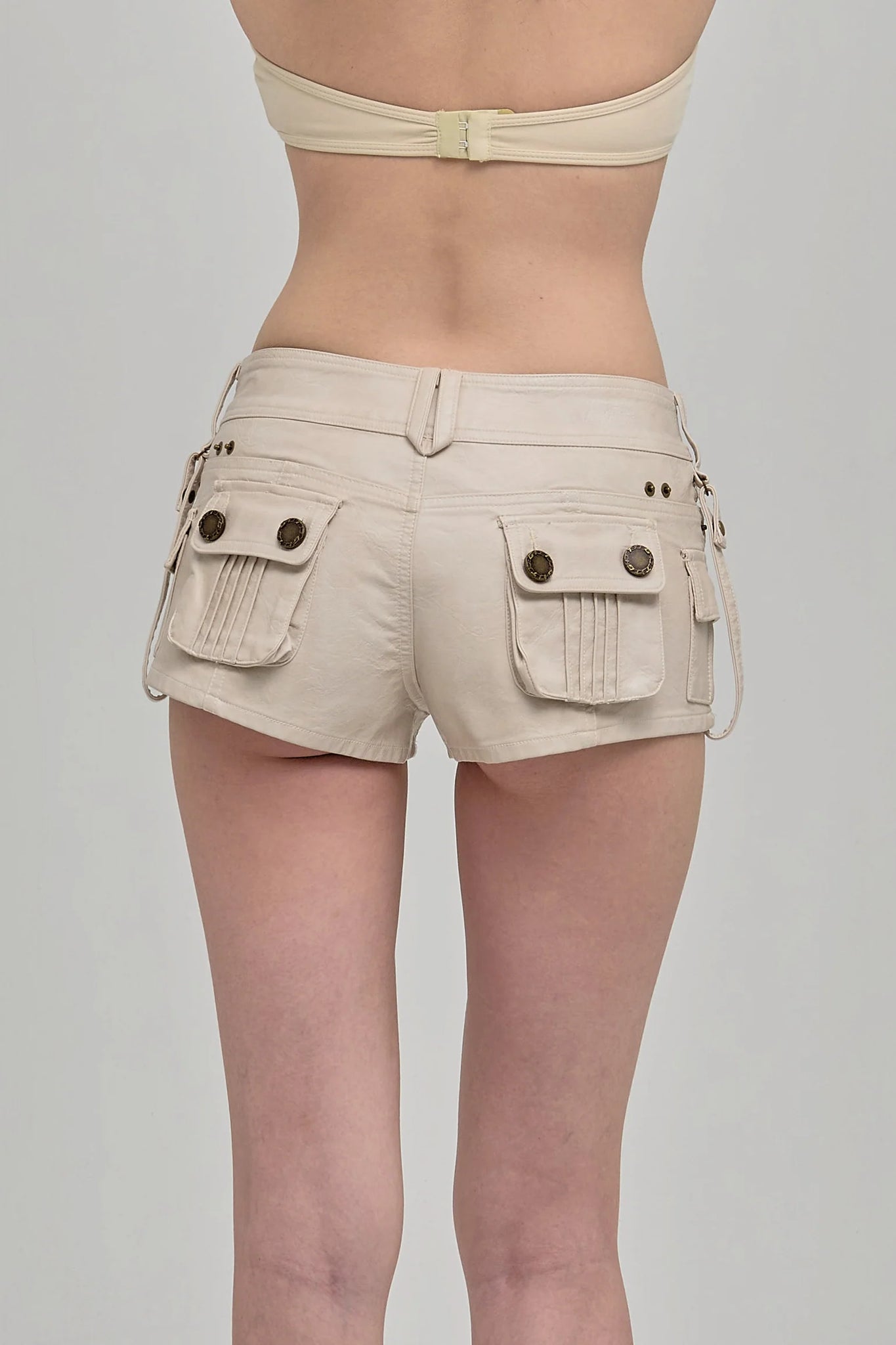Utility Shorts in Beige