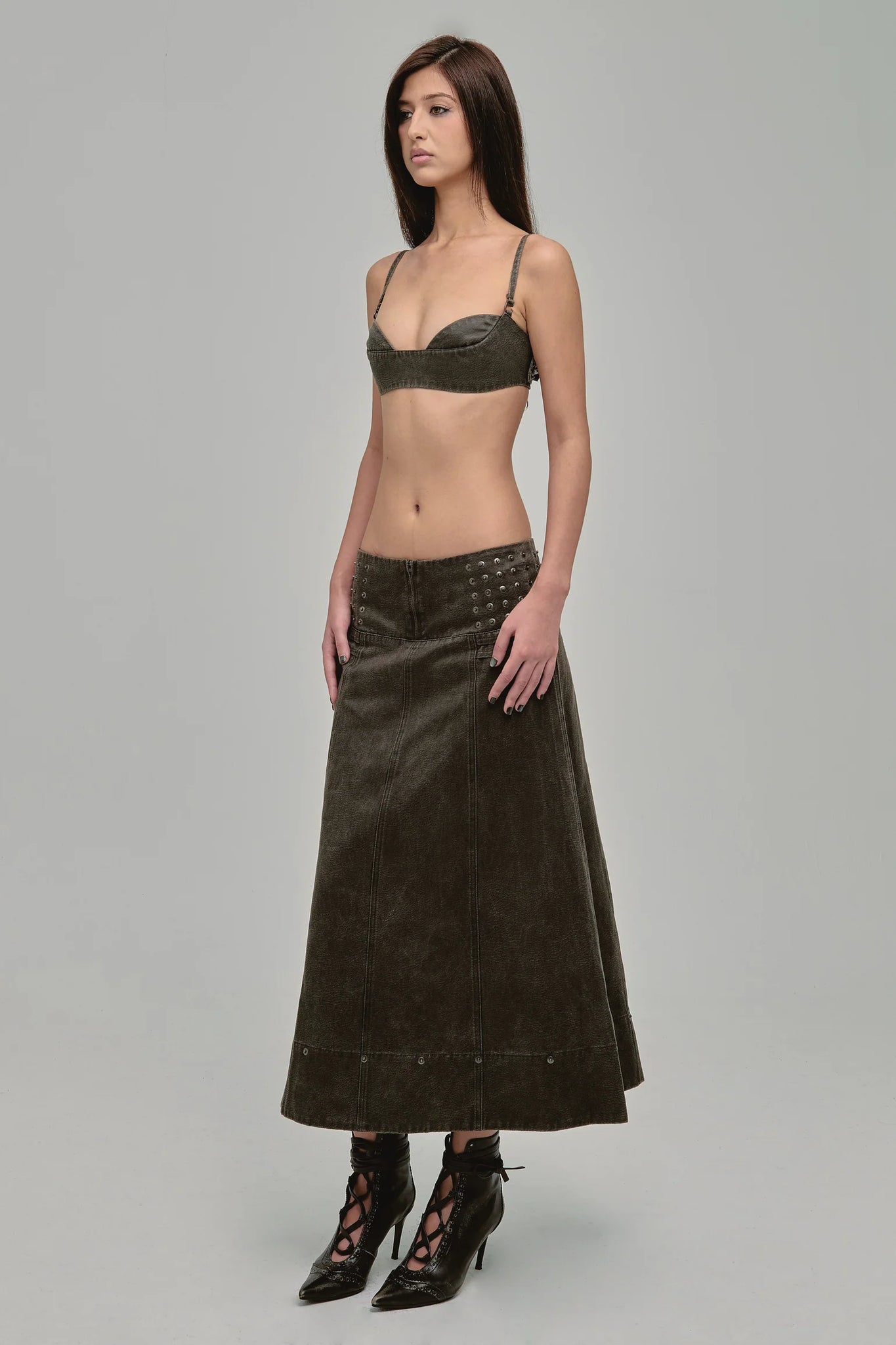 Ammo Maxi Skirt in Coal